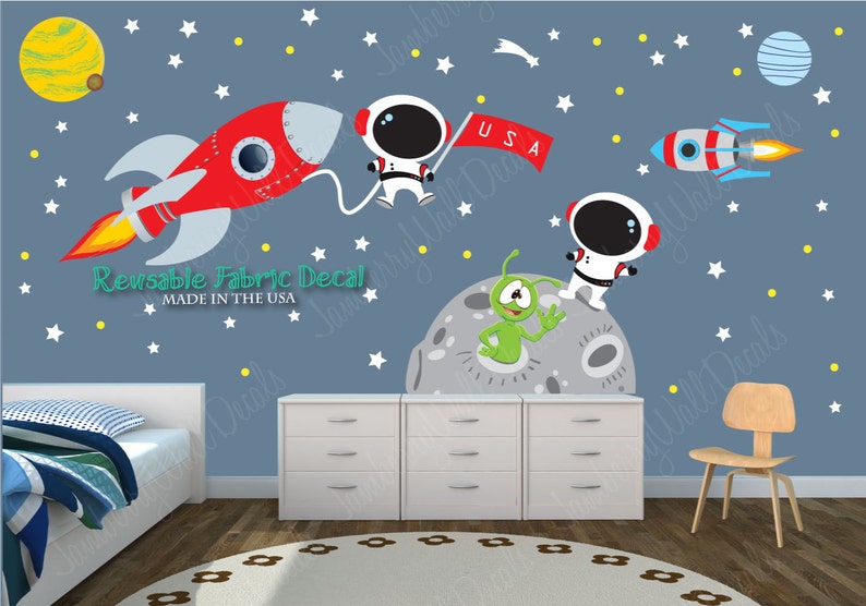 space wall decal space stickers astronaut decal space | etsy