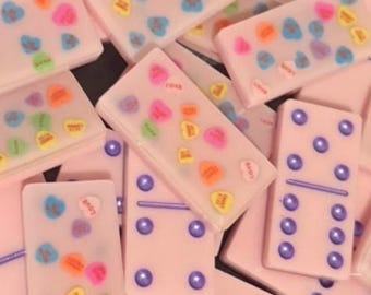 Valentine’s Day Conversation heart handmade resin Dominoes