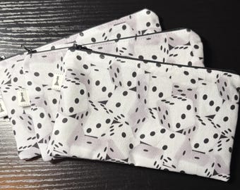 Black and White dice pattern carrying bag
