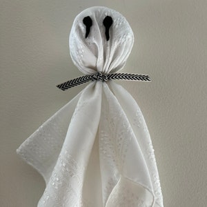 Vintage Linen Hanging Ghost, Ghost Decoration, Spooky Halloween Spirit