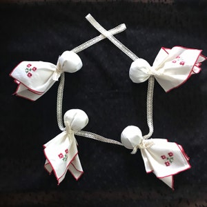 Vintage Linen Hanging Ghost Garland, Halloween, Fabric Ghost Decoration, Spooky Halloween Spirit