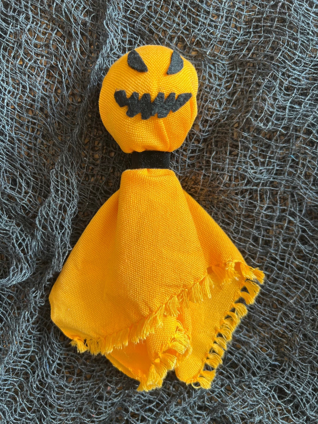 Vintage Linen Hanging Ghost, Jack O' Lantern, Pumpkin Face, Fabric