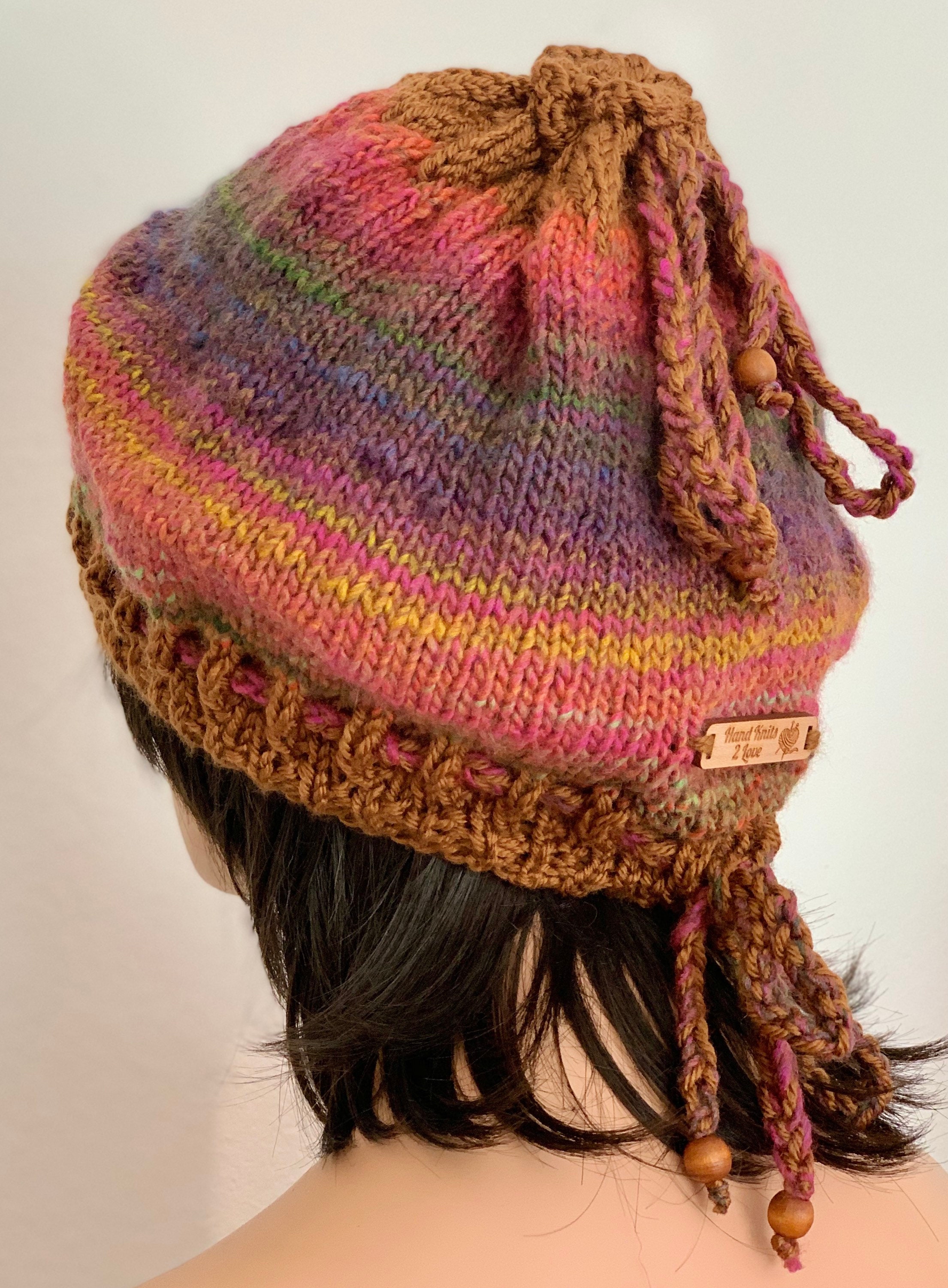 Hand Knits 2 Love Slouch Beanie Hat Cap Tam Ombre Autumn 