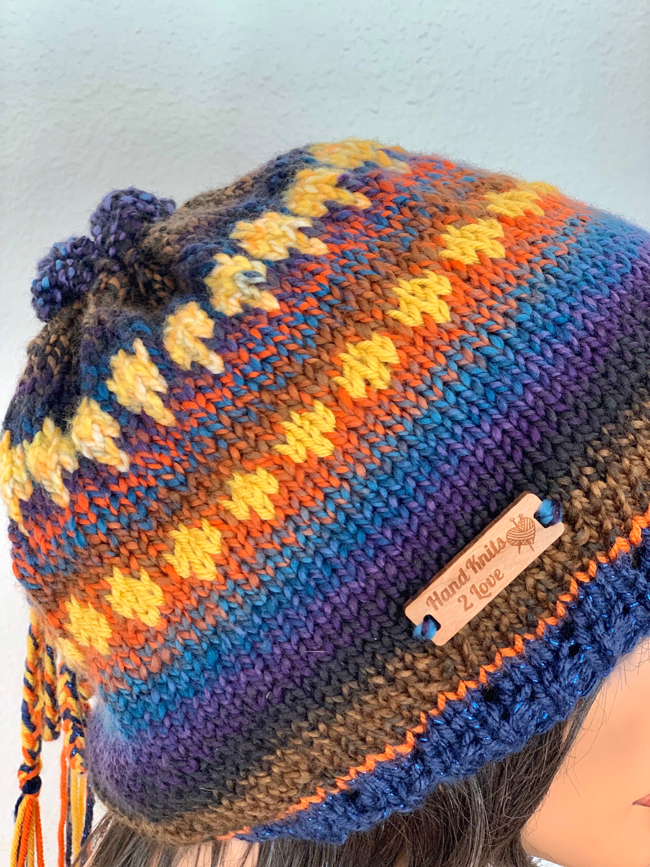Hand Knits 2 Love Slouch Beanie Hat Beret Cap Tam Fair-isle  display picture 3