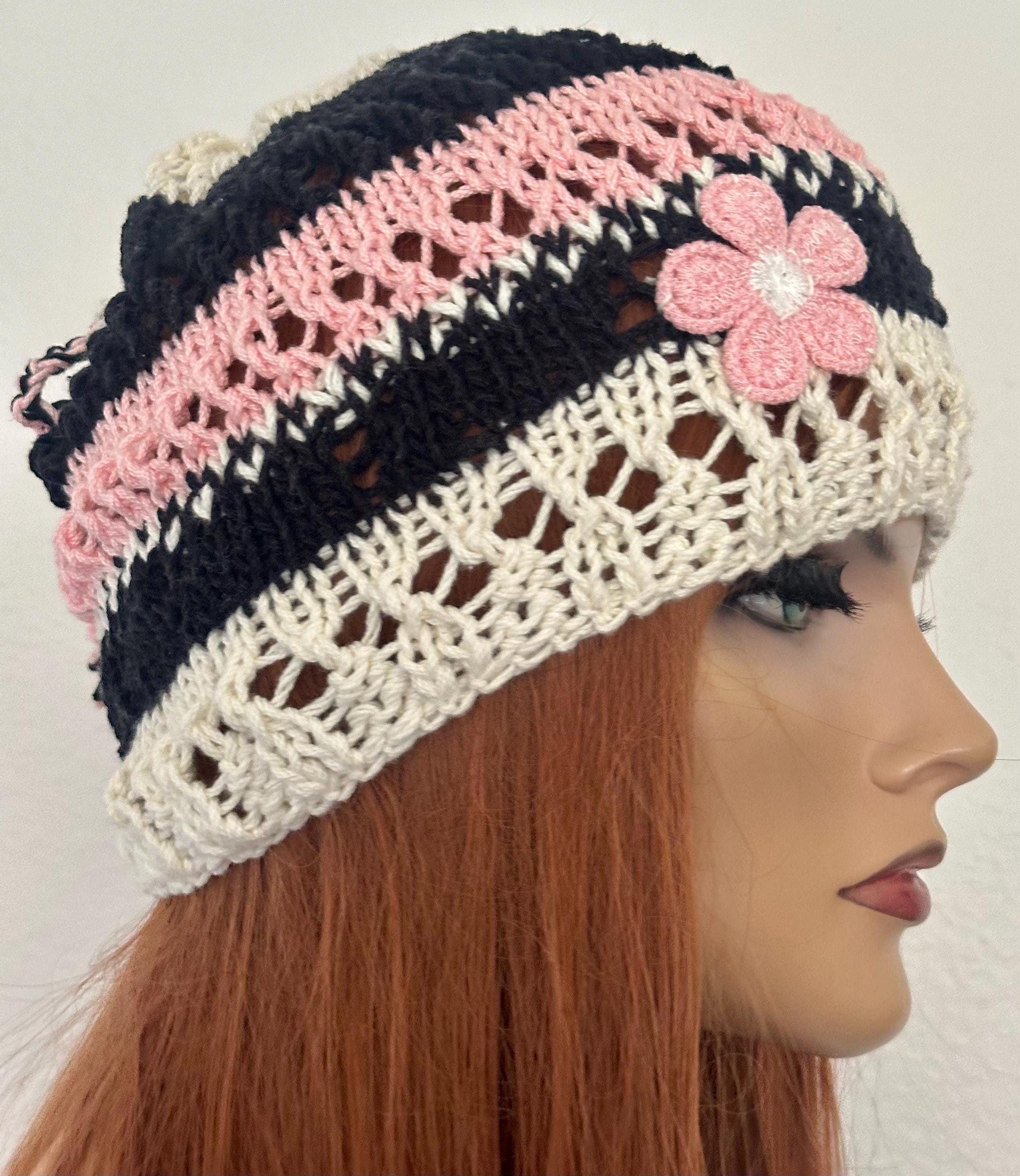 Hand Knits 2 Love Slouch Beanie Hat Beret Decorative Beads Designer Versatile Hand Knits 2 Love Cotton Slouch Hat Beanie Cap Beret Tam  main image 2
