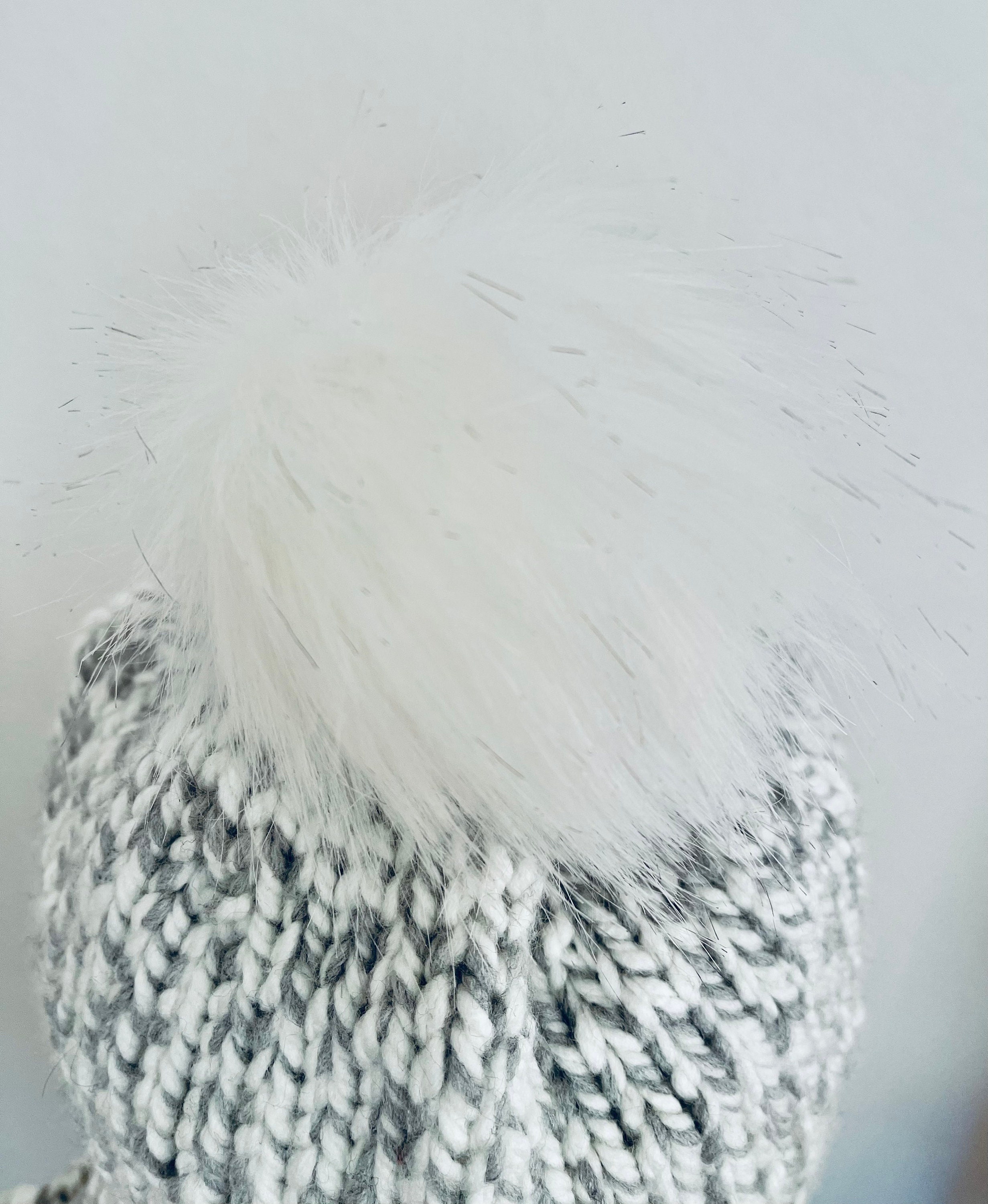 Hand Knits 2 Love Set Hat Beanie Scarf Neckwarmer Designer Faux Fur Pom Pom Hand Knits 2 Love Beanie Hat Cap Faux Fur Pom Pom Black  main image 4
