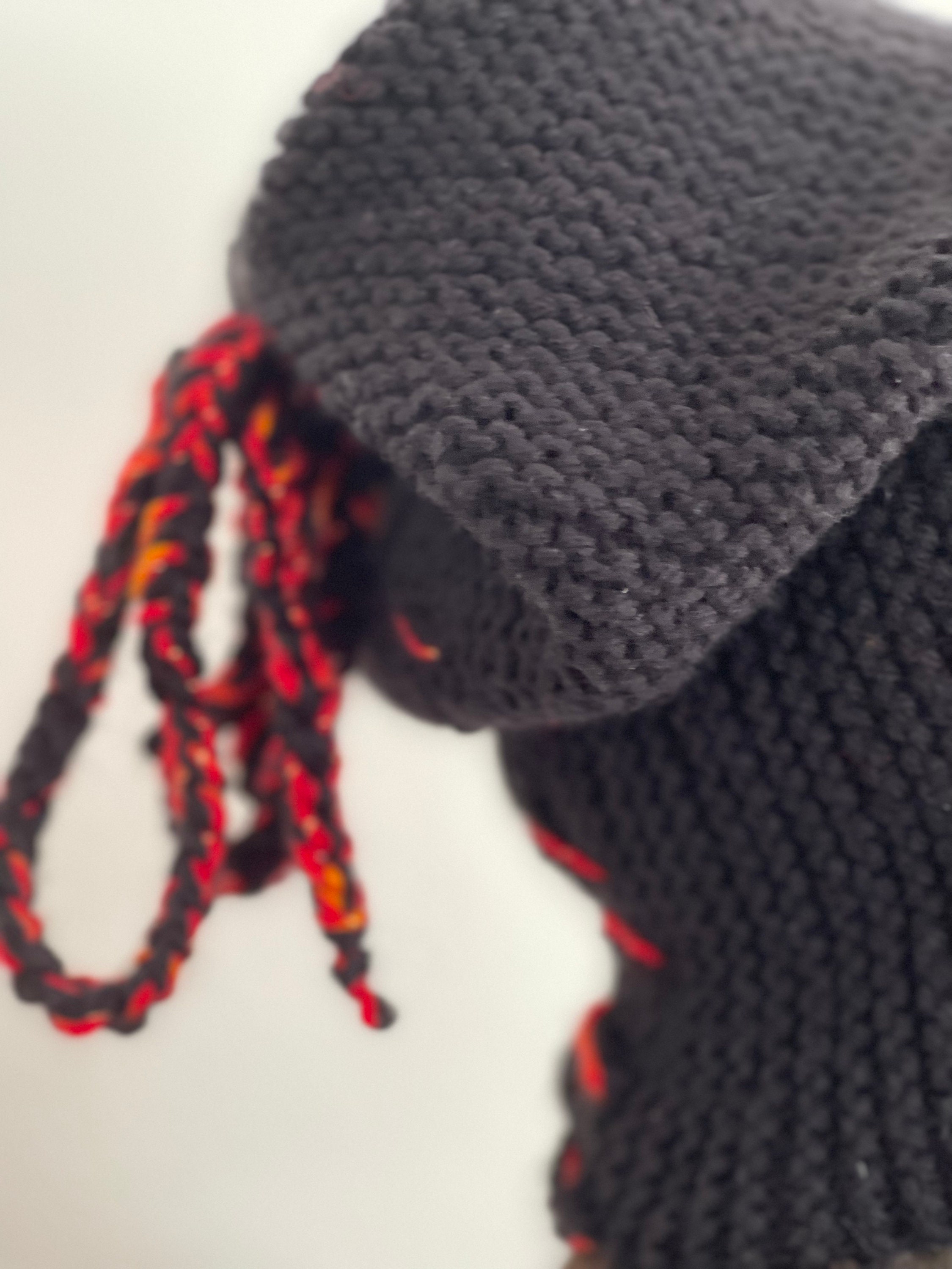 Hand Knits 2 Love Slouch Beanie Hat Cap Flowers Ties Designer Bohemian Chic Summer Knit Beanie Pattern with Crochet Flower Pattern by  main image 3