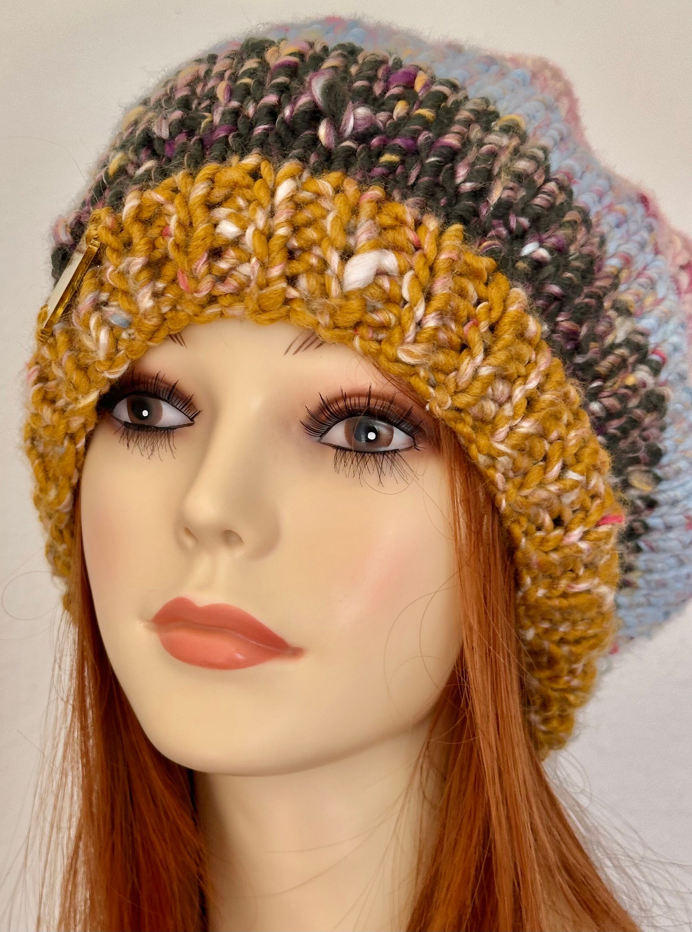 Hand Knits 2 Love Slouch Beanie Hat Cap Decorative Beads Tassels Semi Chunky Fun Hand Knits 2 Love Slouch Beanie Hat Deco Bead Semi Chunky  main image 4