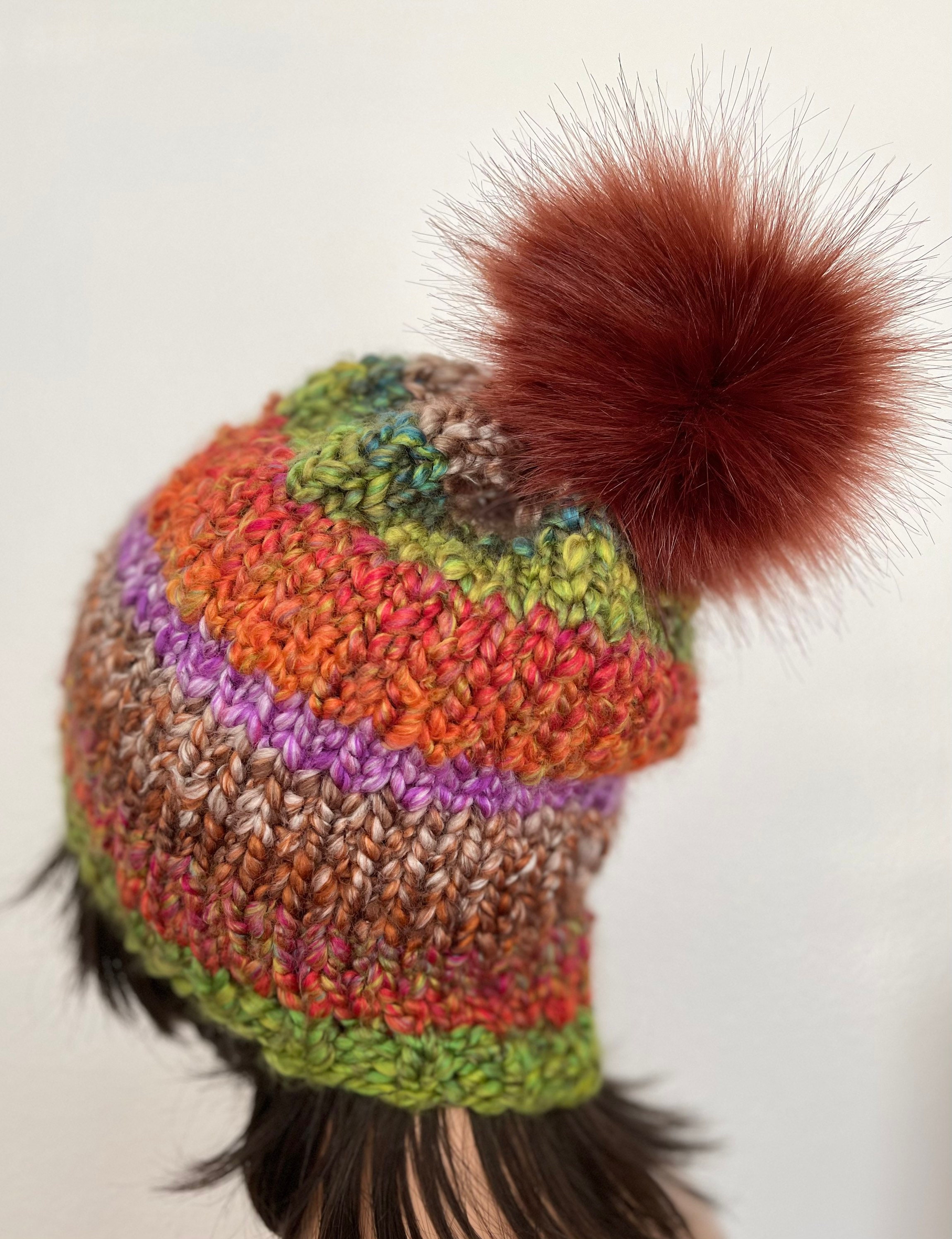Hand Knits 2 Love Beanie Hat Cap Boucle Chunky Nature  display picture 3