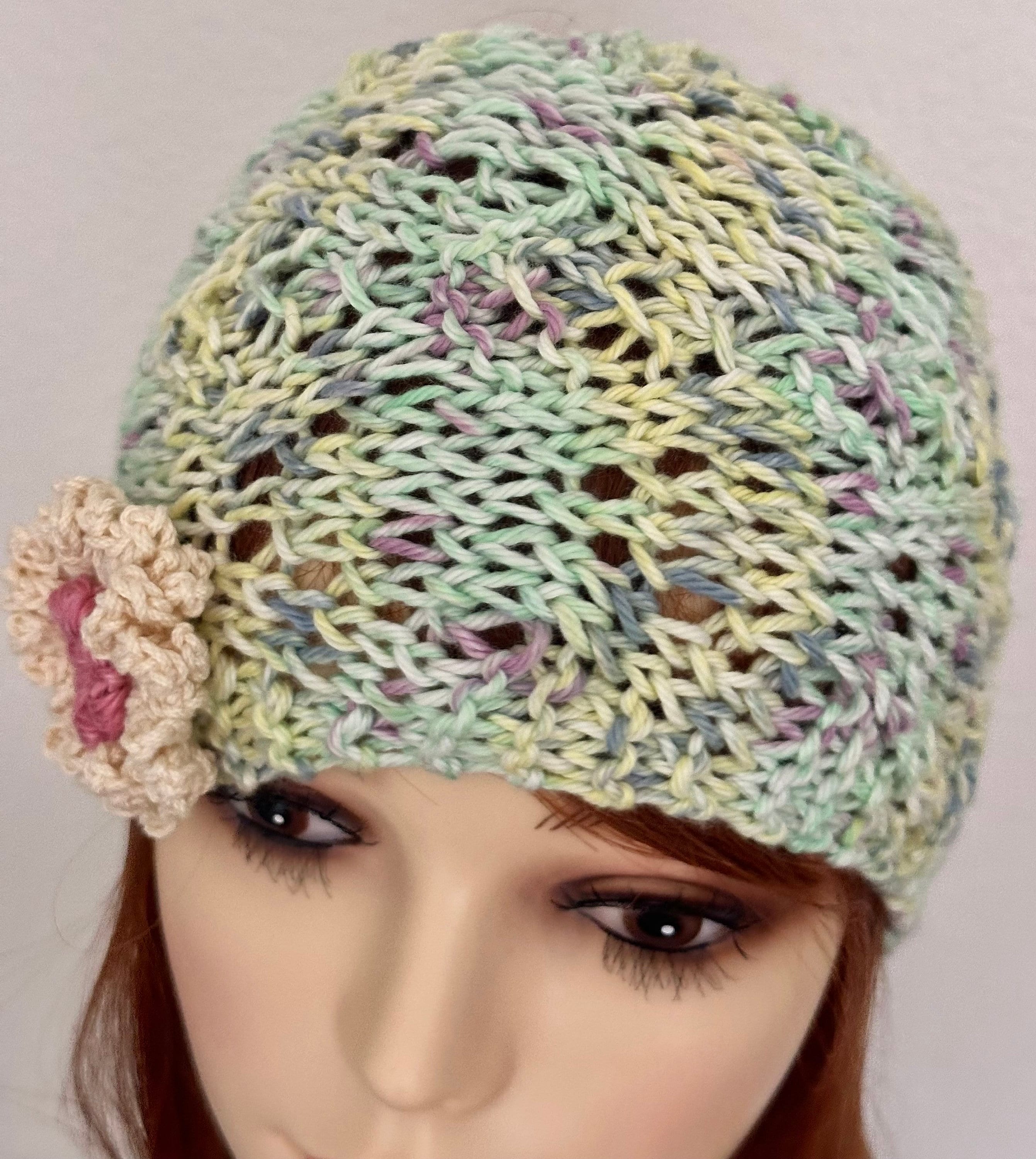 Hand Knits 2 Love Cotton Headband Headwrap Bandana Lace Flowers Cotton Mint Hip Hand Knits 2 Love Cotton Bandana Scarf Headwrap Headband  main image 3
