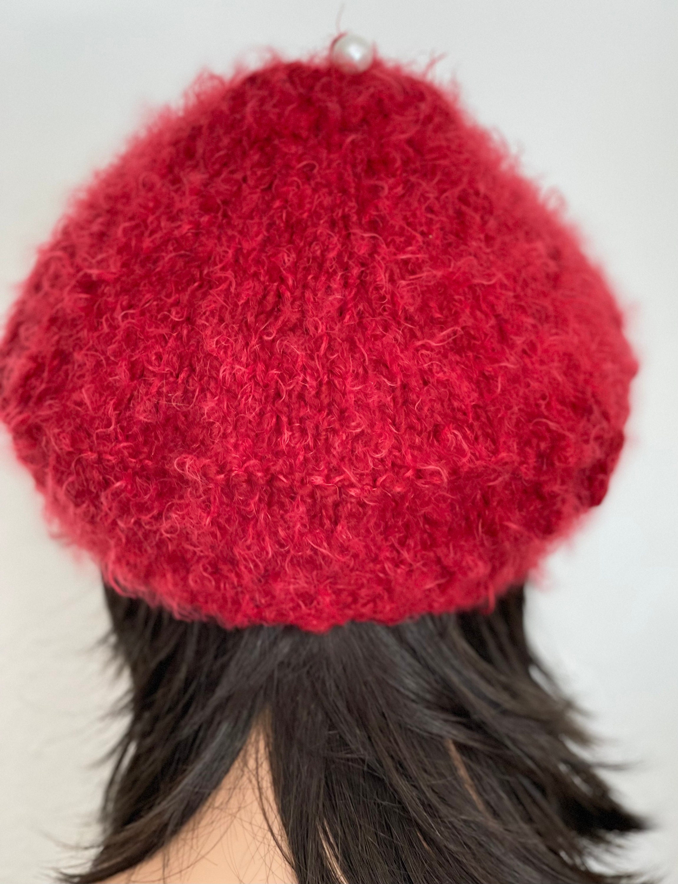 Hand Knits 2 Love Slouch Hat Beanie Cap Flower Pearl  display picture 3