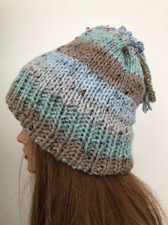 Hand Knits 2 Love Beanie Gat Cap Tassels Designer Hand Knits 2 Love Slouch Beanie Gat Beret Cap Fair-isle  main image 4