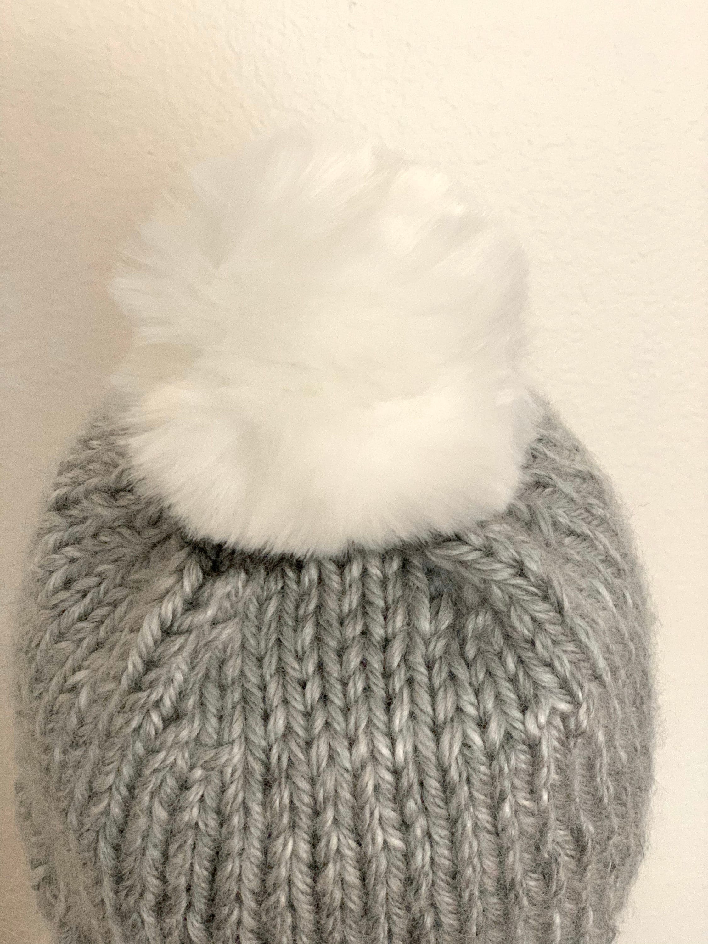Hand Knits 2 Love Beanie Hat Cap Silver Grey Follow Your 