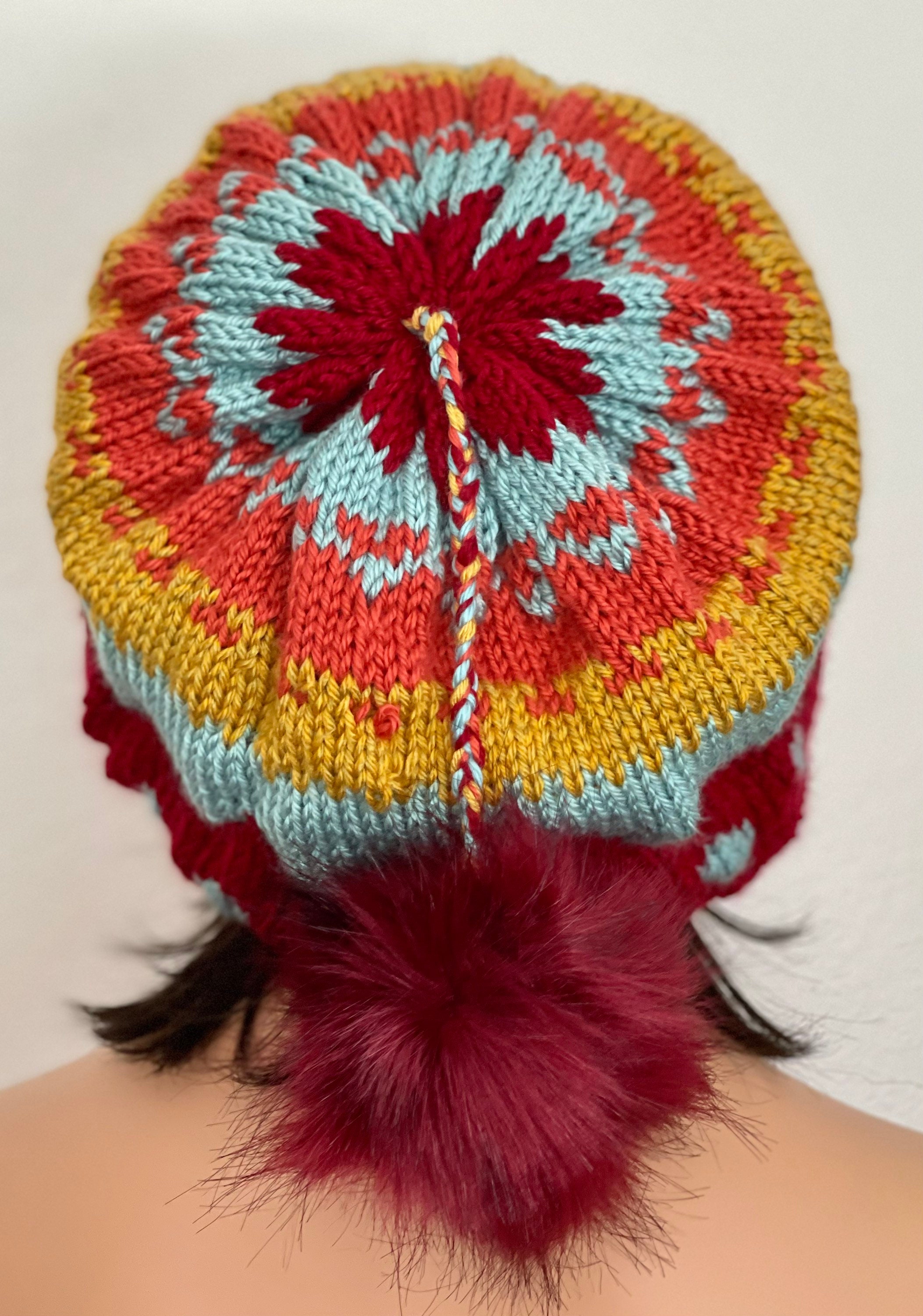Hand Knits 2 Love Slouch Hat Beanie Cap Beret Tam Fair-isle  display picture 2