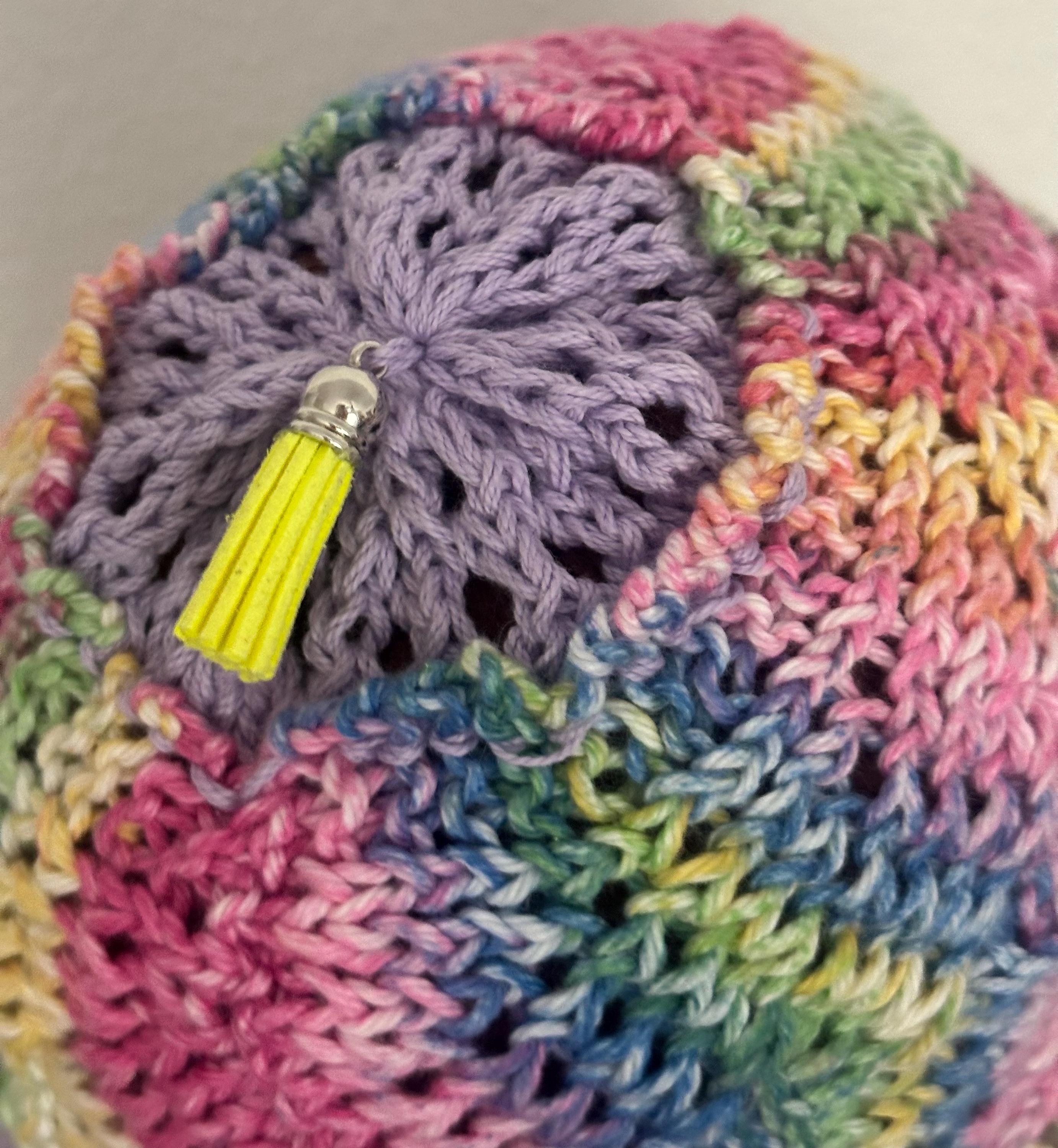 Hand Knits 2 Love Cotton Brim Hat Flower Lace Designer Teal Off White Gift chic Hand Knits 2 Love Cotton Brim Hat Flower Lace Bead Designer  main image 3
