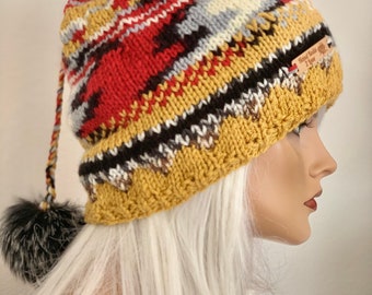 Hand Knits 2 Love Slouch Beanie Hat Cap Designer Ombre Faux  display picture 2