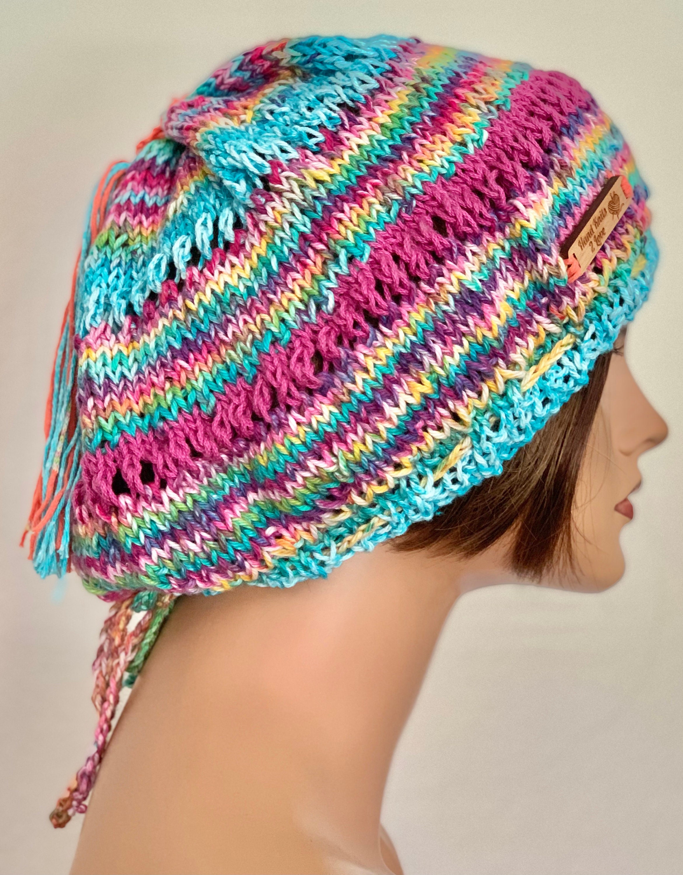 Hand Knits 2 Love Slouch Beanie Hat Beret Cap Tam Tassel Beads Designer Hip Hand Knits 2 Love Slouch Neck-warmer Beanie | Mercari main image 4