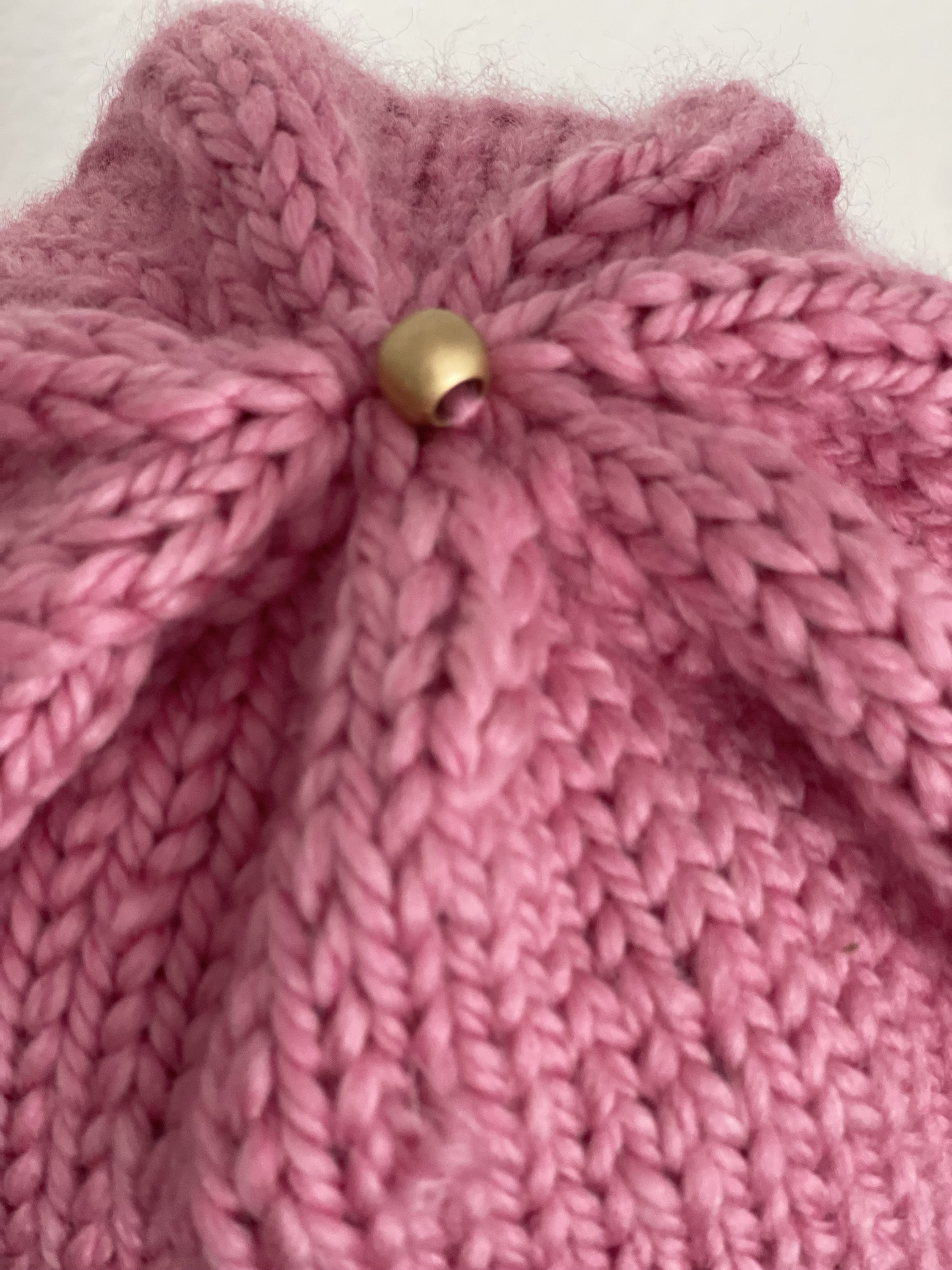 Hand Knits 2 Love Beanie Hat Cap Pink Flowers  Beads Designer Women Gift Winter Hand Knits 2 Love Hat Beanie Cap Flowers Gold Designer  main image 2