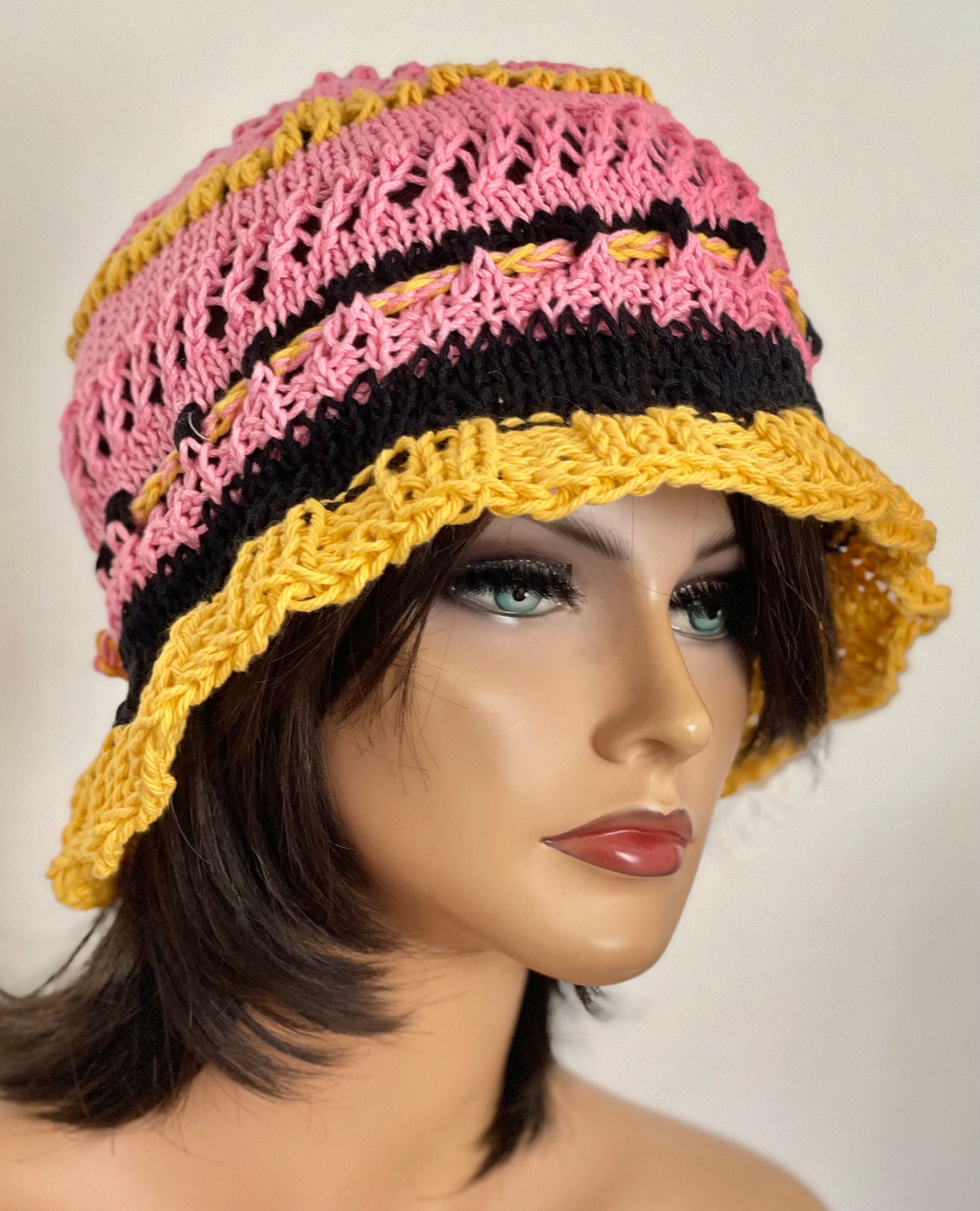 Hand Knits 2 Love Cotton Brim Hat Cap Adjustable Fit Lace  display picture 1
