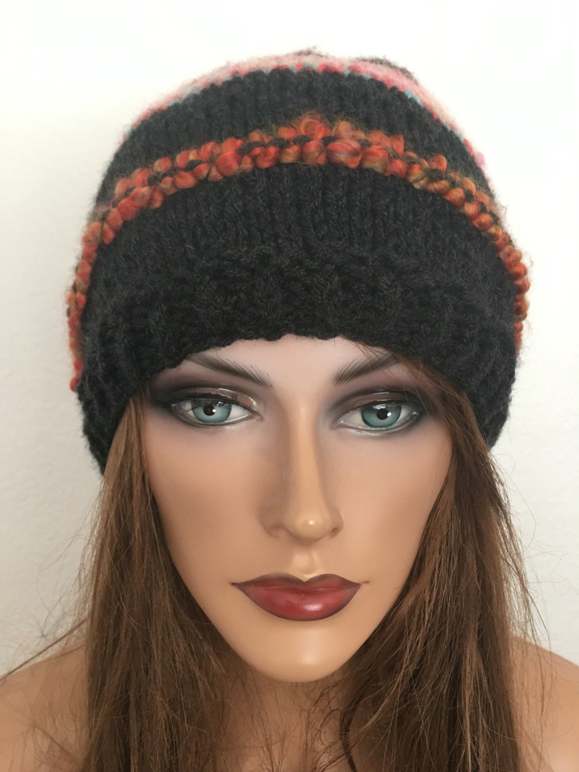 Hand Knits 2 Love Beanie Hat Slouch Designer Fashion Faux  display picture 1