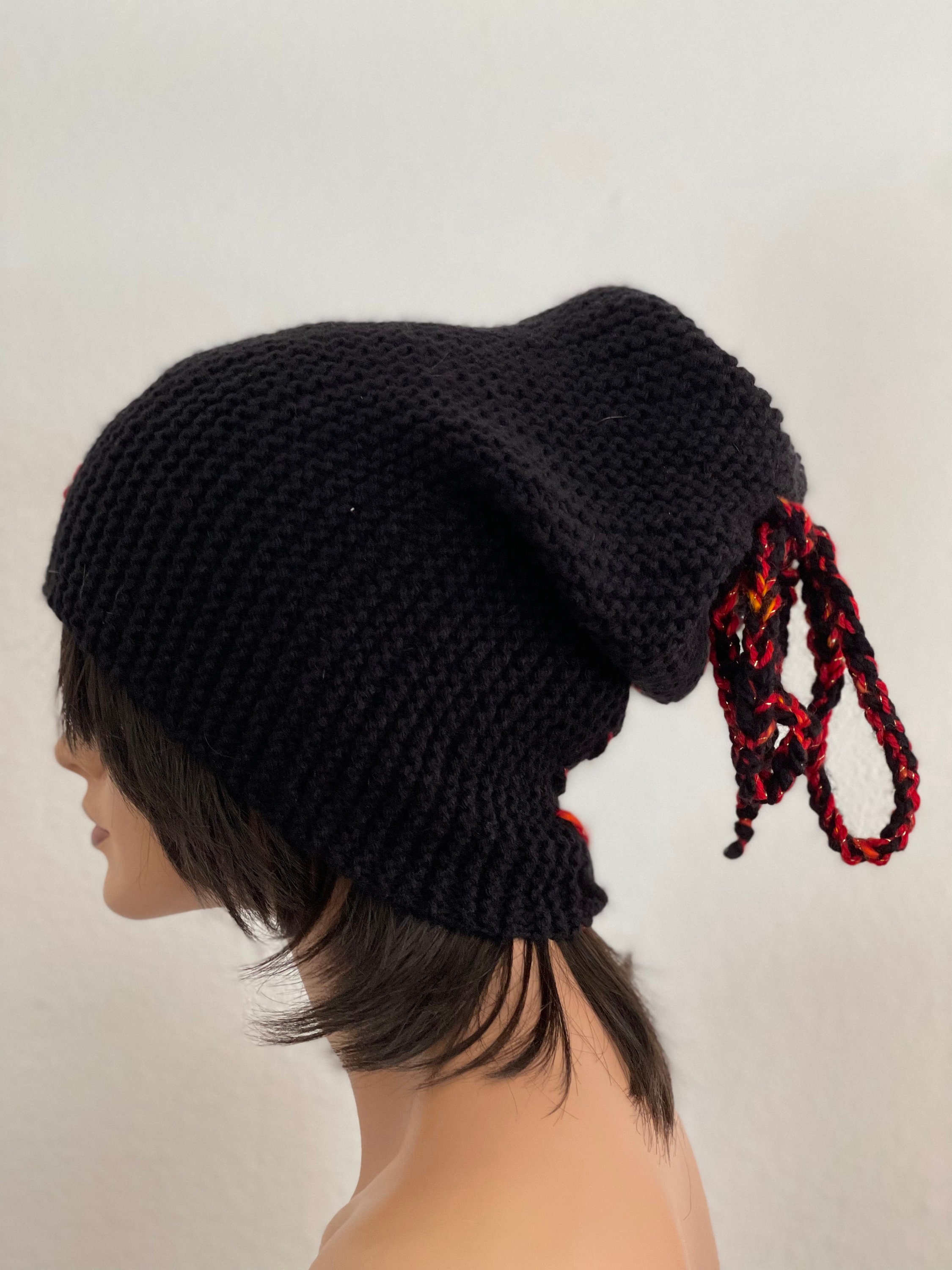 Hand Knits 2 Love Slouch Beanie Hat Cap Flowers Tie Designer  display picture 1