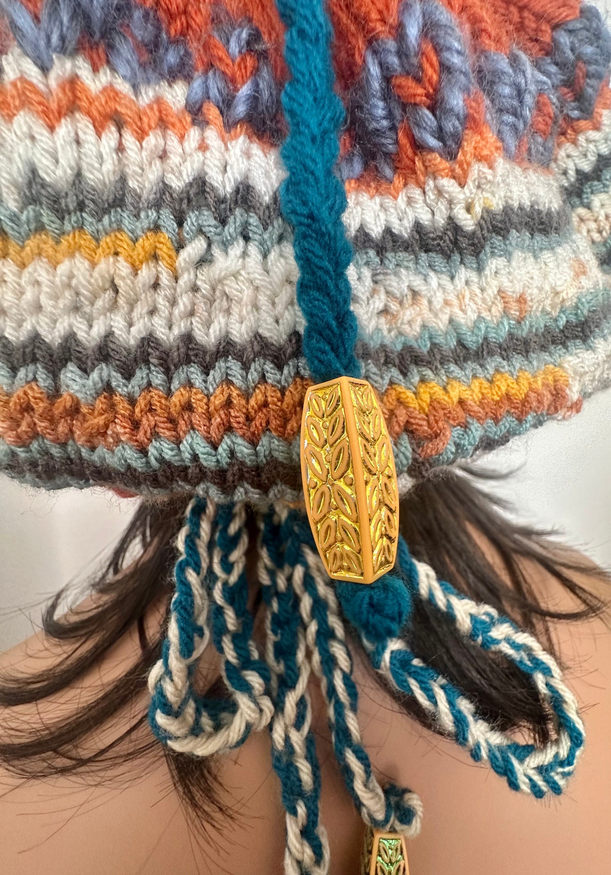 Hand Knits 2 Love Slouc Hat Tam Beanie Roomy Fair-isle 