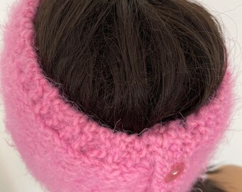 Hand Knits 2 Love Headband Bandana Turban Headwrap Flowers Pink Designer Hair Hand Knits 2 Love Cotton Bandana Headband Headscarf Headwrap  main image 3