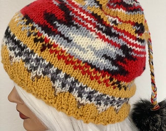 Hand Knits 2 Love Slouch Beanie Hat Cap Designer Ombre Faux  display picture 2