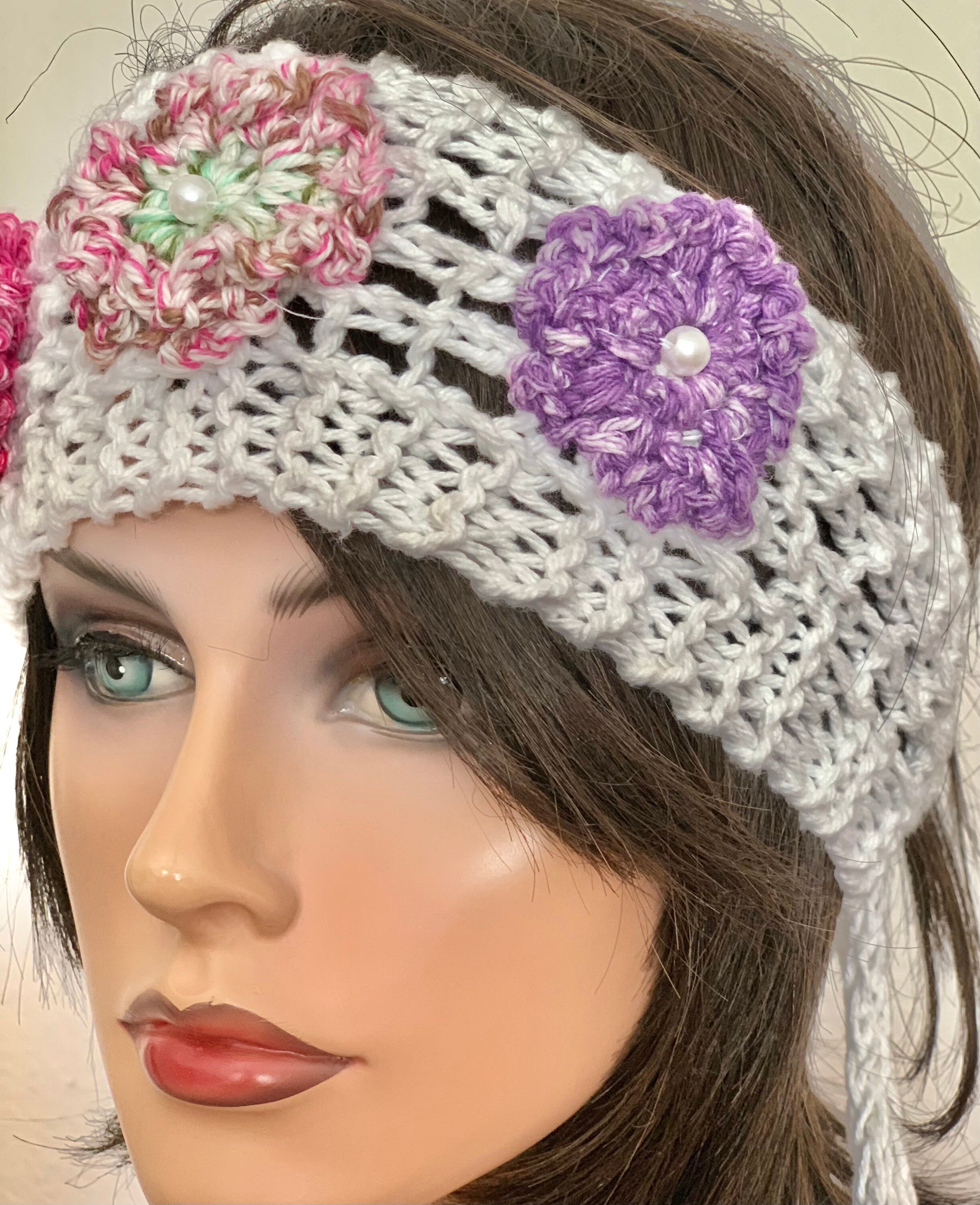 Hand Knits 2 Love Cotton Bandana Headband Cap Scarf Floral  display picture 2