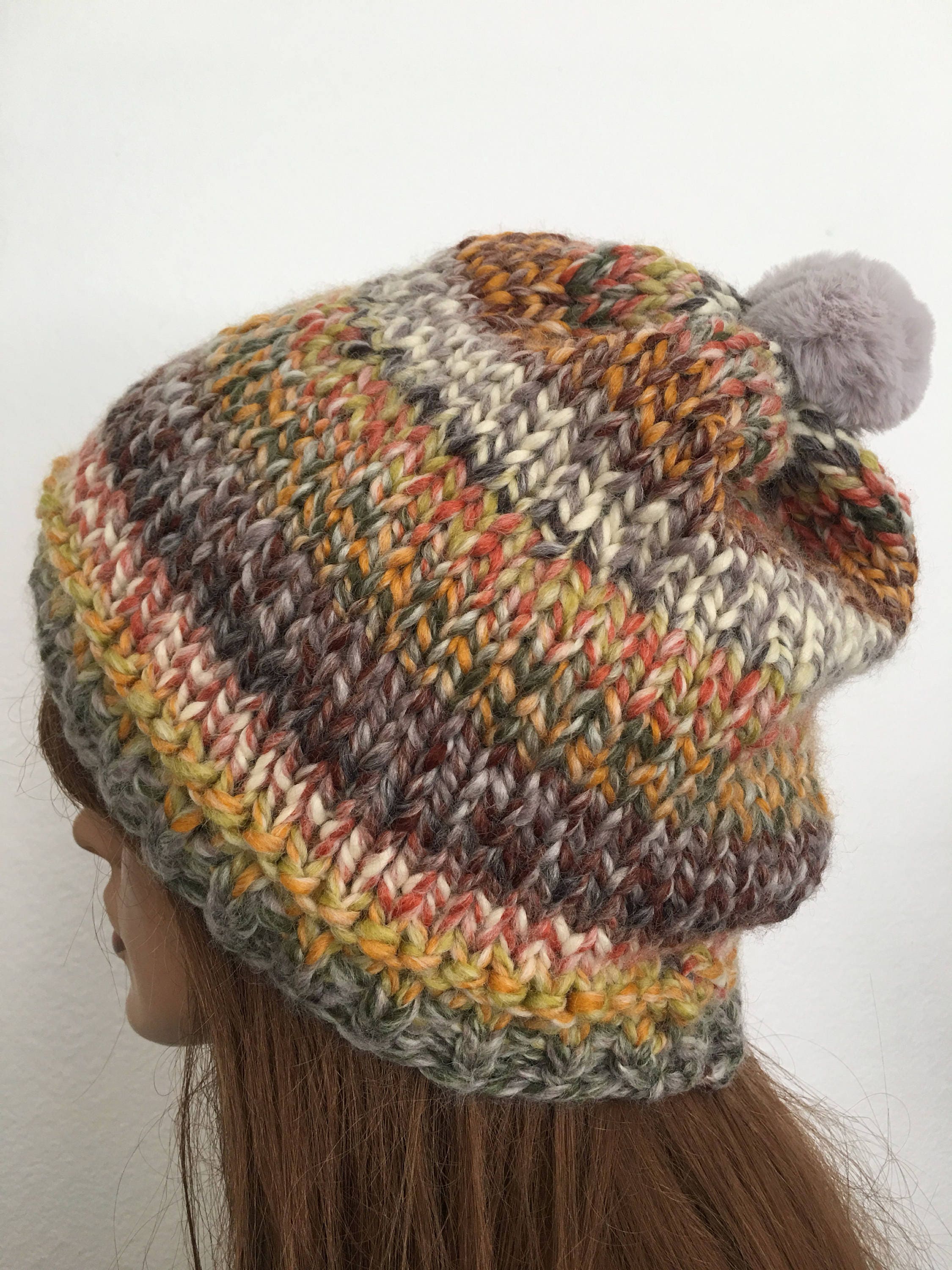 Hand Knits 2 Love Set Hat Shawl Fringe Designer Free Easy Bernat City Chic Knit Hat and Scarf Set​ Pattern  main image 4