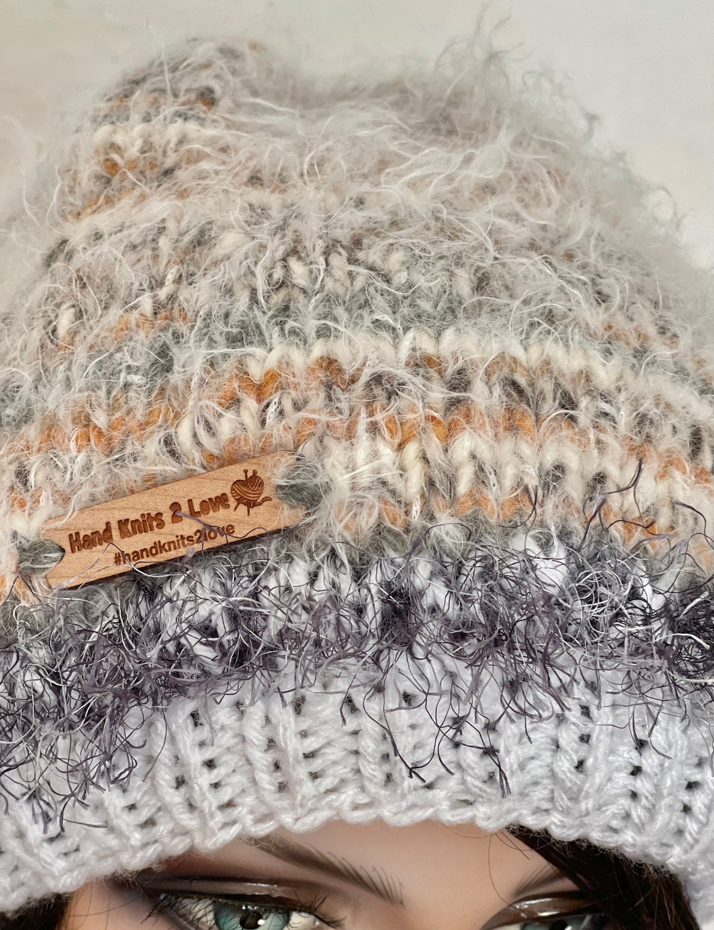 Hand Knits 2 Love Slouch Beanie Hat Cap Beret Mohair Style  display picture 2