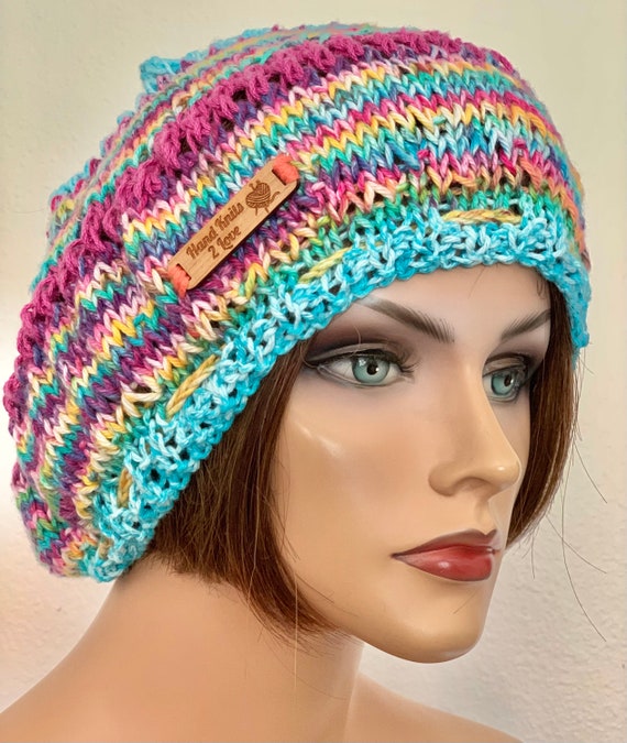Hand Knits 2 Love Cotton Slouch Cap Hat Beanie Beret Tam  display picture 1