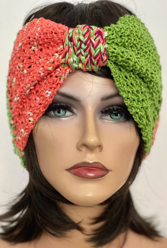 Hand Knits 2 Love Cotton Bandana Headband Turban - Etsy display picture 1