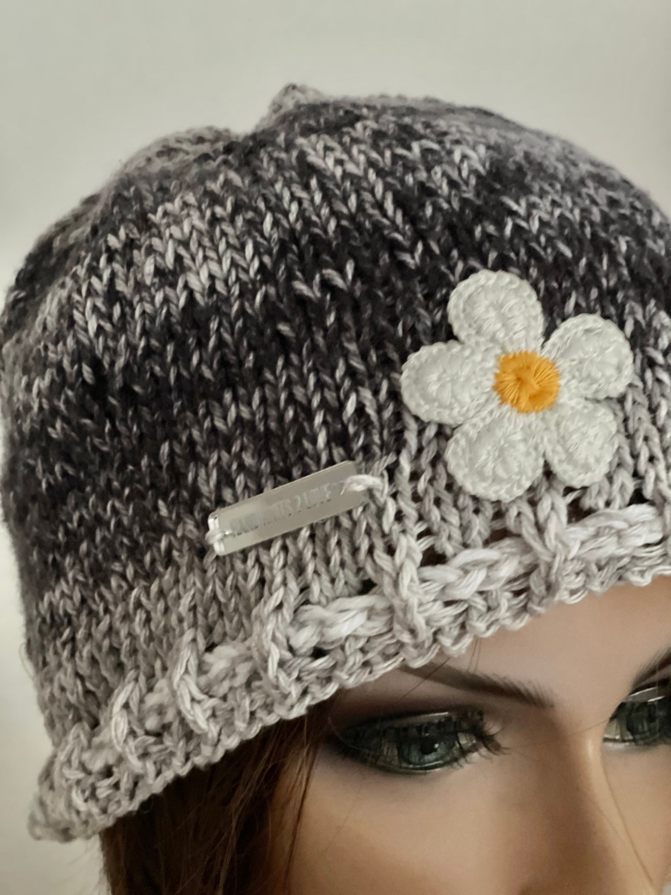 Hand Knits 2 Love Cotton Hat Cap Slouch Ombre Flower  display picture 3