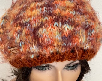 Hand Knits 2 Love Slouch Beanie Hat Cap Tam Rustic Ombre  display picture 1
