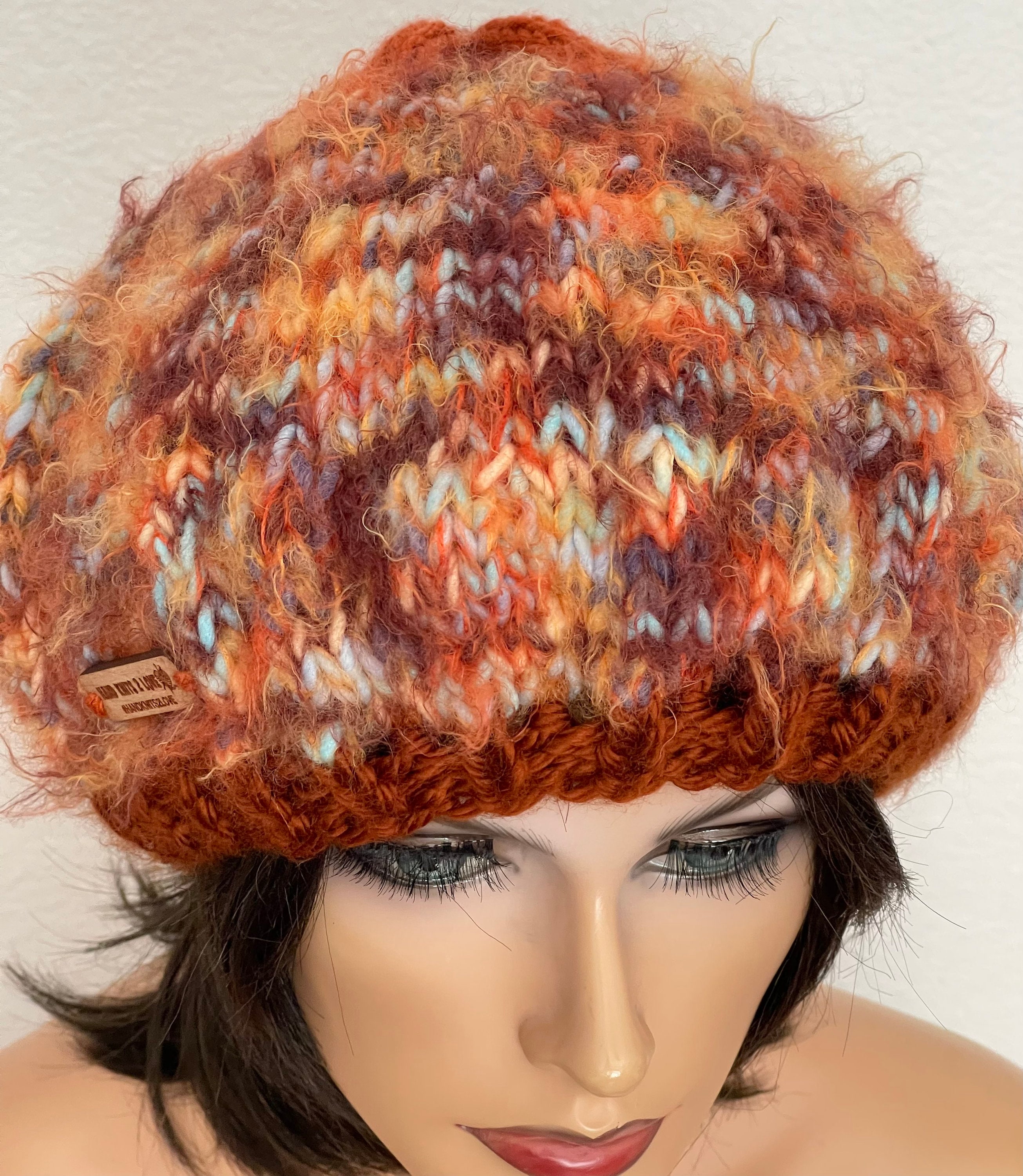 Hand Knits 2 Love Slouch Geanie Hat Tam Designer
Blue Sequences Adjustable Fit Hand Knits 2 Love Cotton Slouch Hat Beanie Cap Beret Tam  main image 3