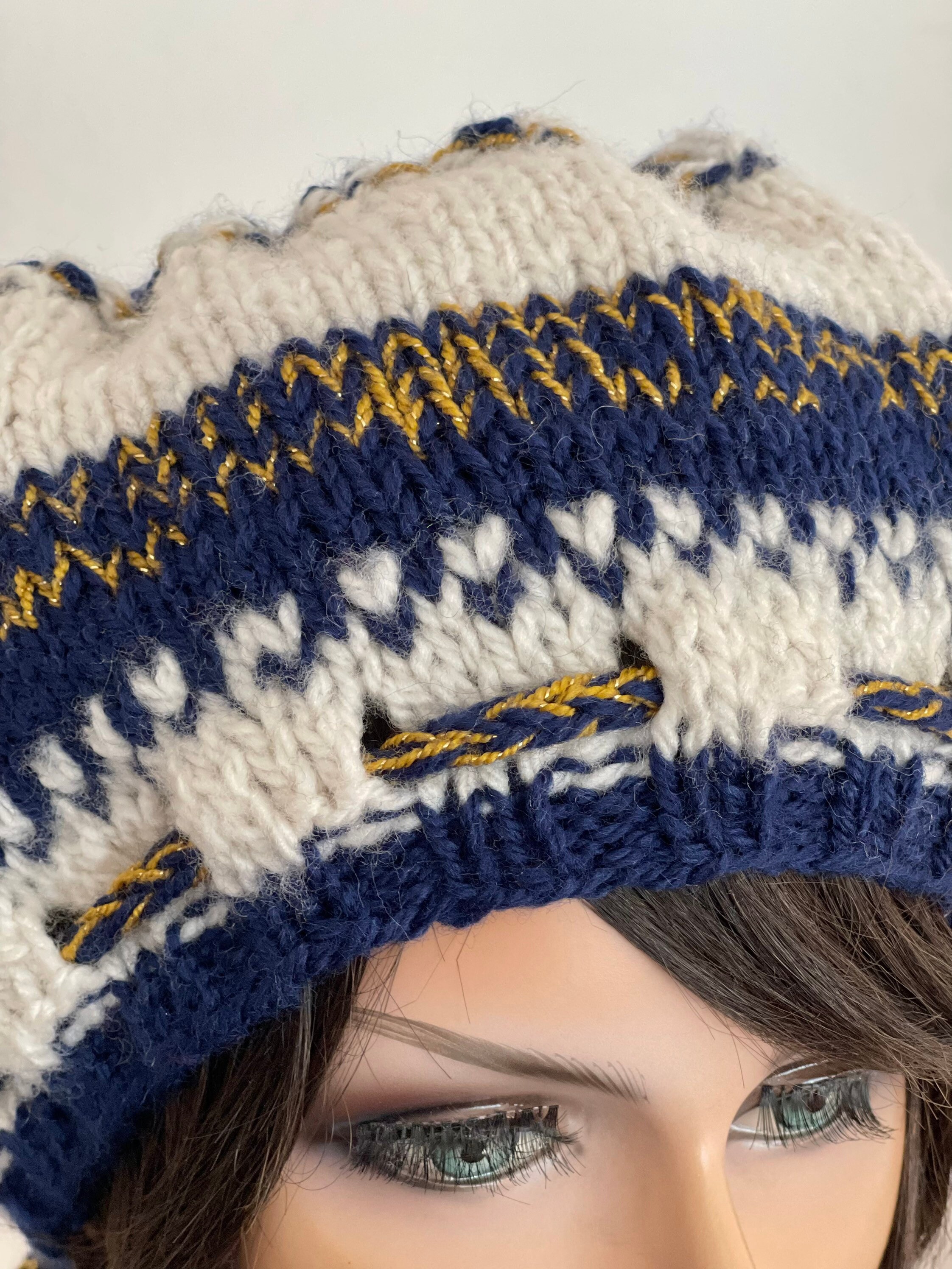 Hand Knits 2 Love Slouch Beanie Hat Cap Adjustable Fit  display picture 3
