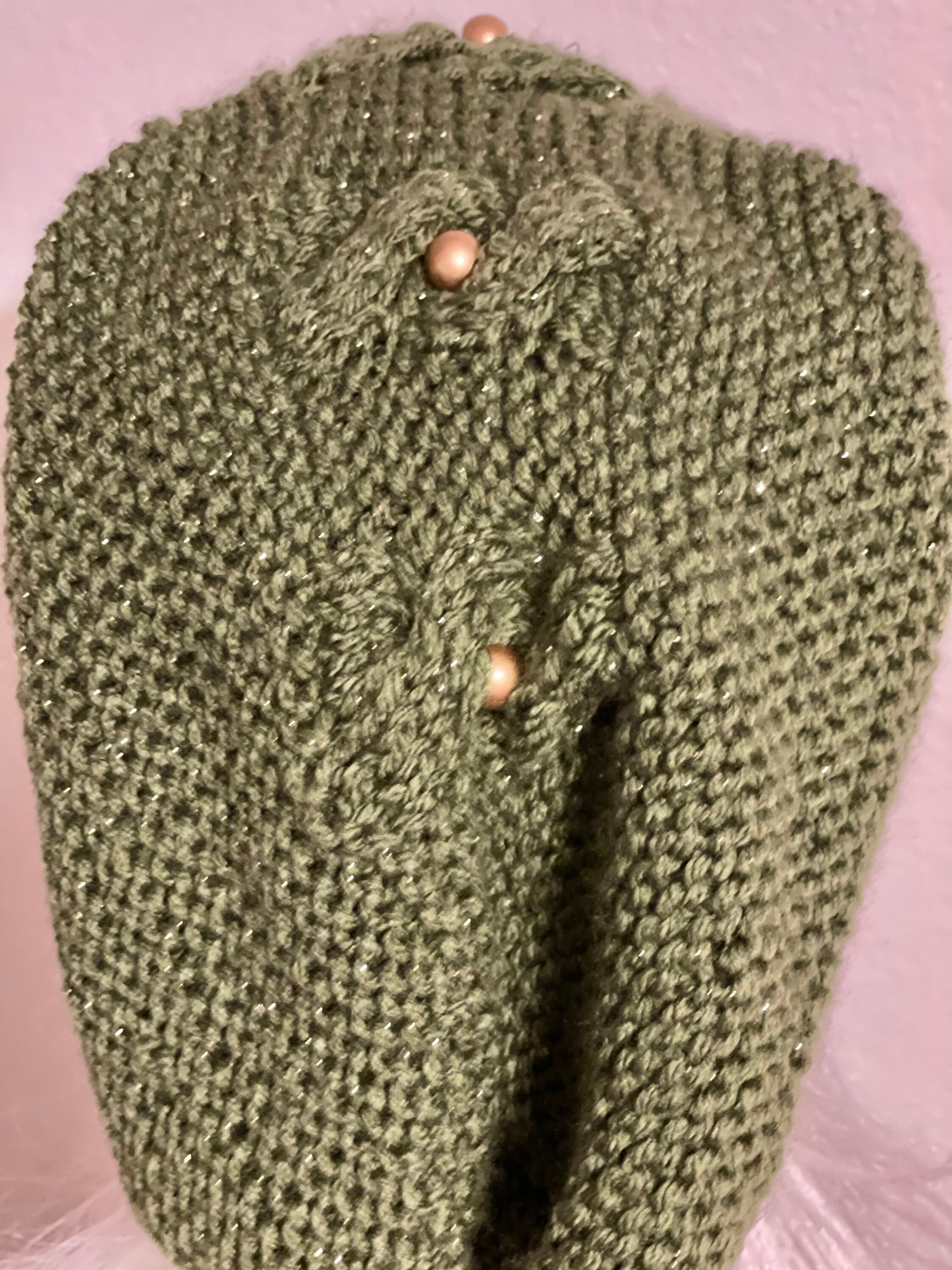 Hand Knits 2 Love Slouch Beanie Hat Cap Braids Beads Tie  display picture 2