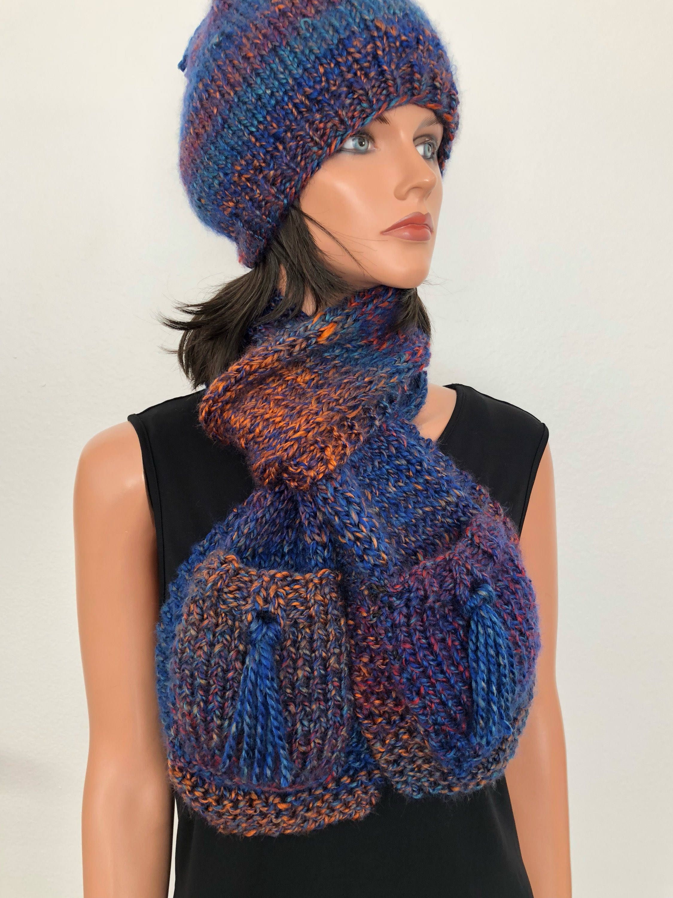 Hand Knits 2 Love Beanie Scarf Set Designer Hip Hand Knits 2 Love Set Beanie Hat Cap Neck-warmer Scarf  main image 2