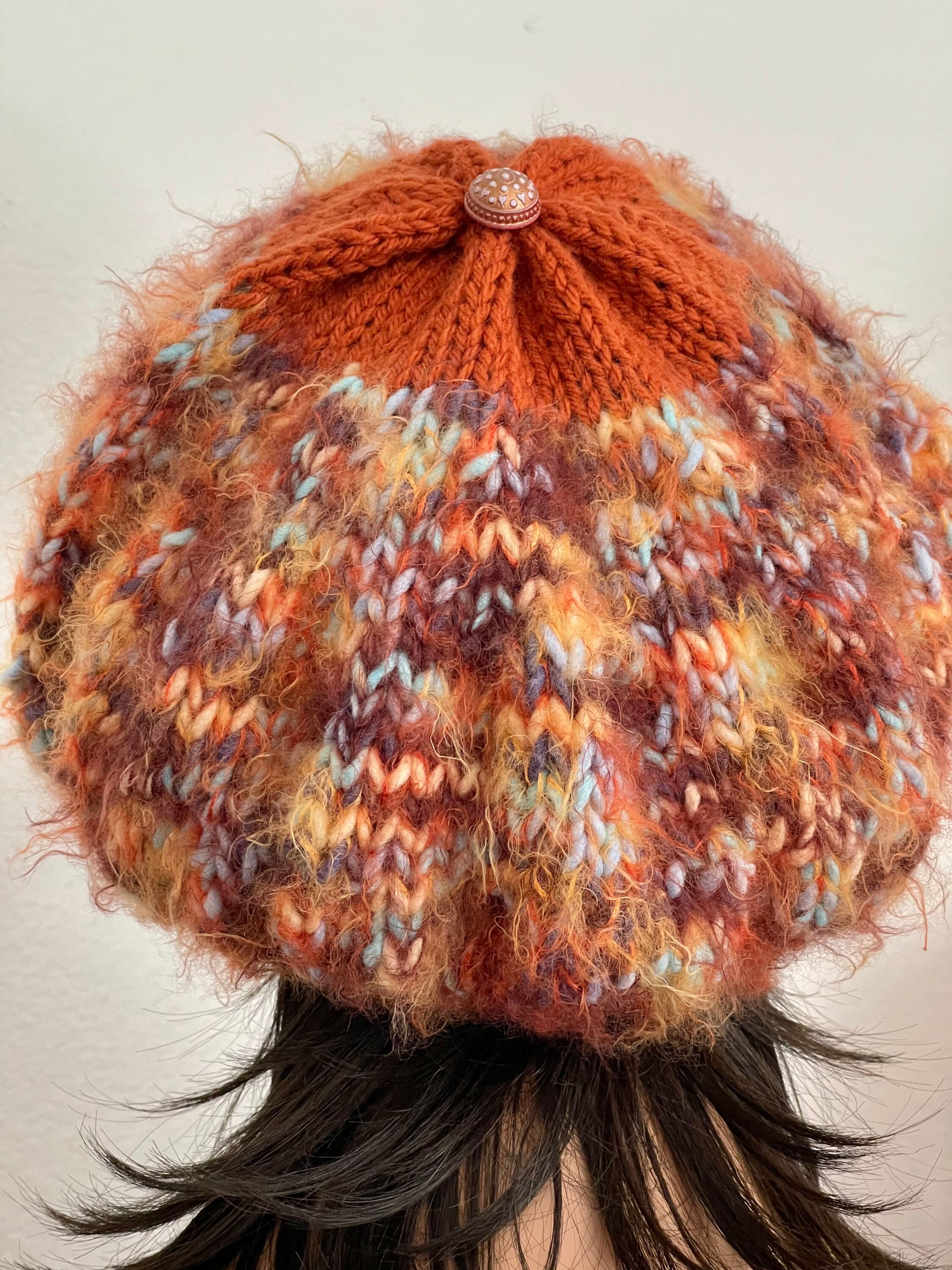 Hand Knits 2 Love Slouch Beanie Hat Cap Tam Rustic Ombre 