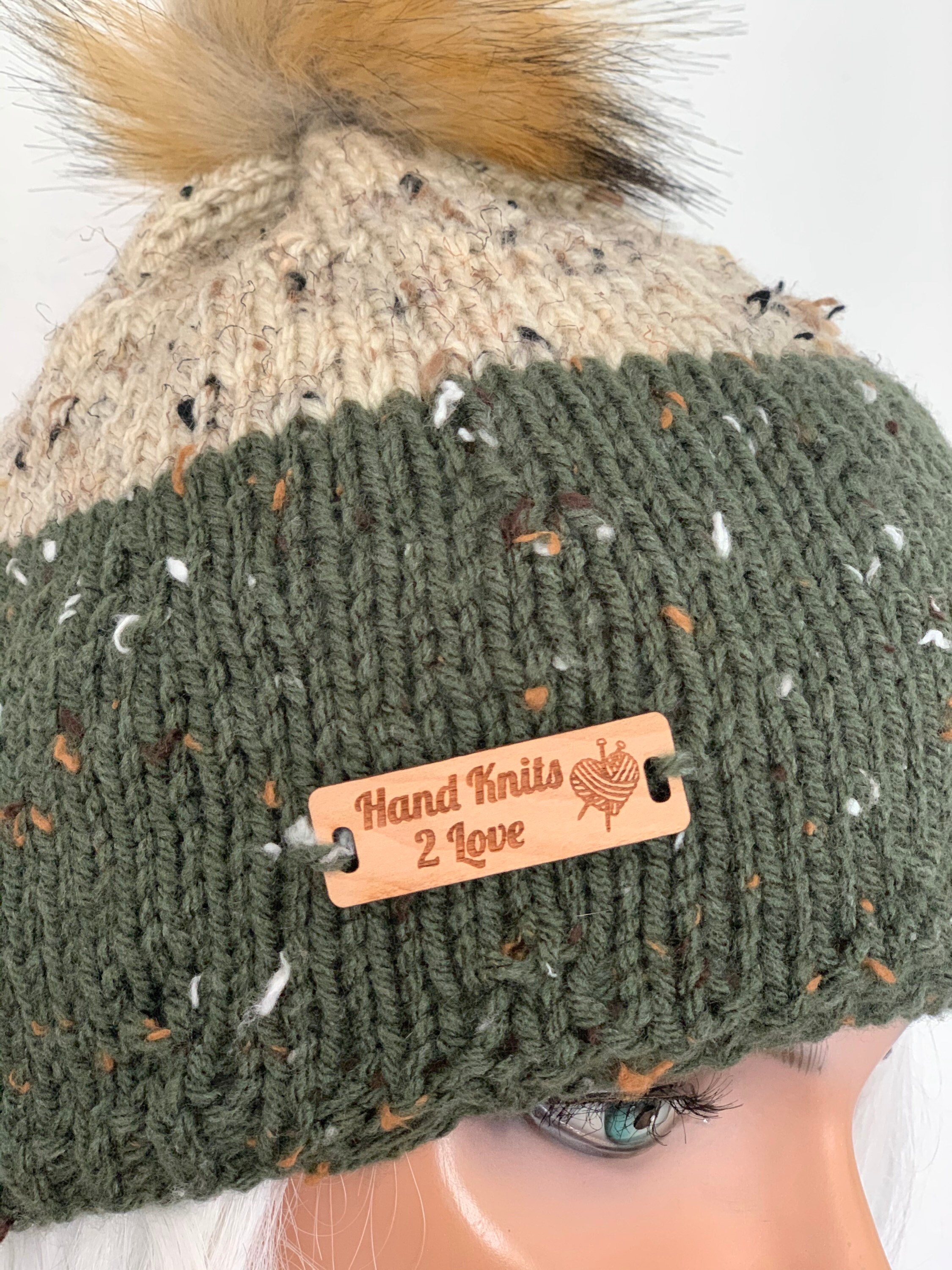 Hand a Knits 2 Love Beanie Hat Army Green Fashion Hand Knits 2 Love Beanie Hat Cap Camouflage Army Green Tweed  main image 4