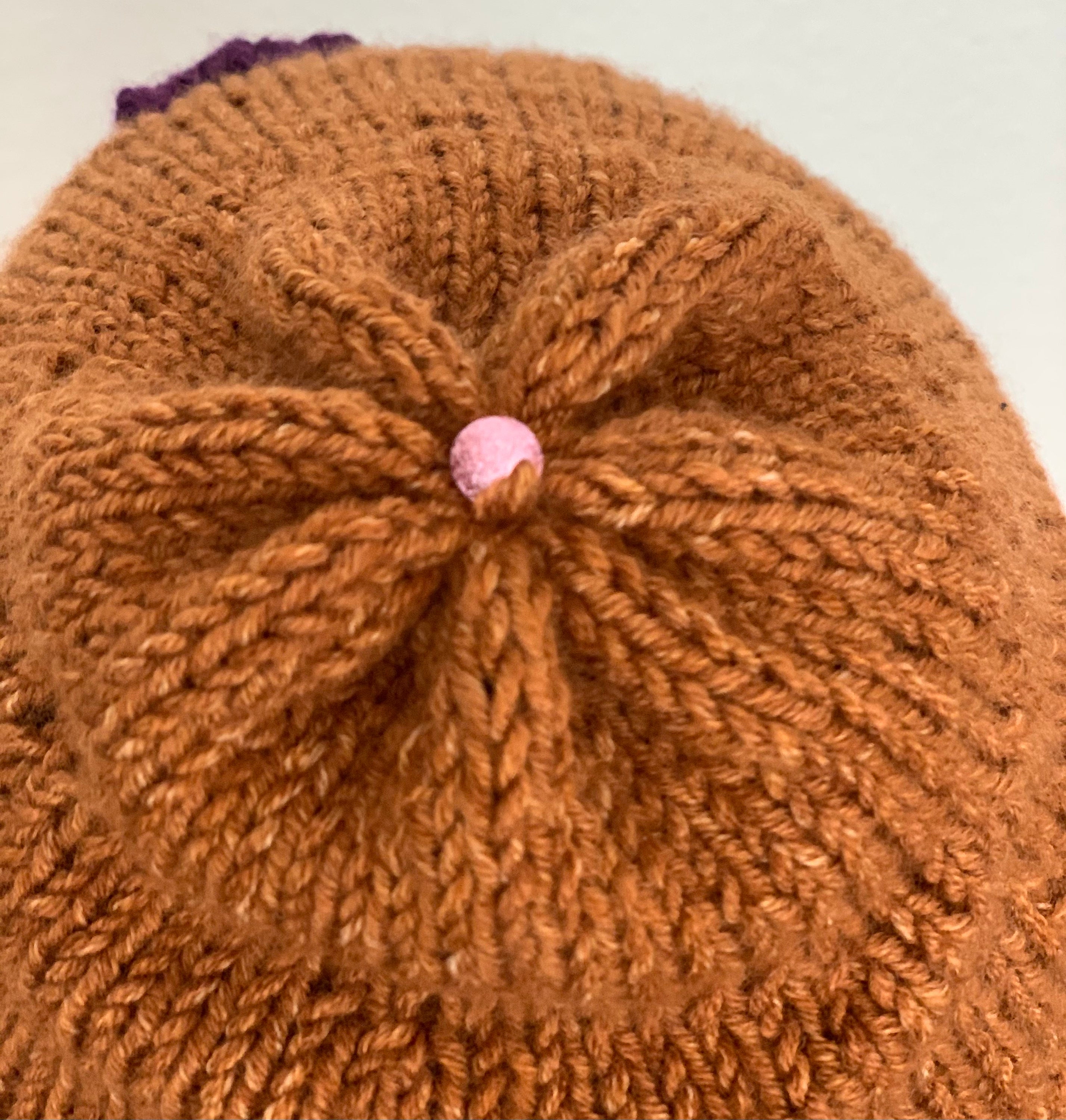 Hand Knits 2 Love Beanie Hat Cap Pink Flowers  Beads Designer Women Gift Winter Hand Knits 2 Love Beanie Hat Cap Flowers Pearl Beads  main image 3