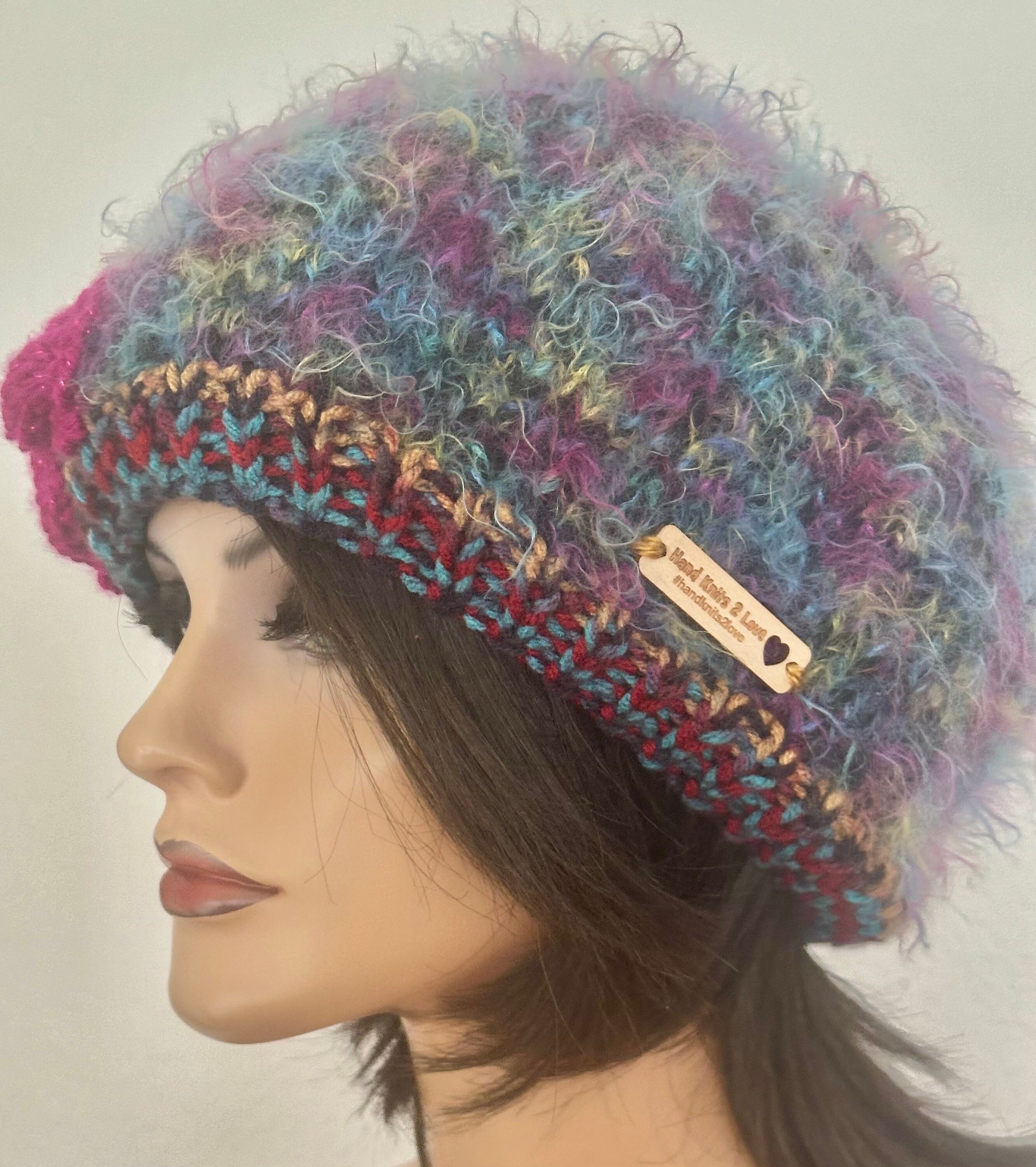 Hand Knits 2 Love Slouch Hat Beanie Beret Cap Tam Ombré  display picture 2