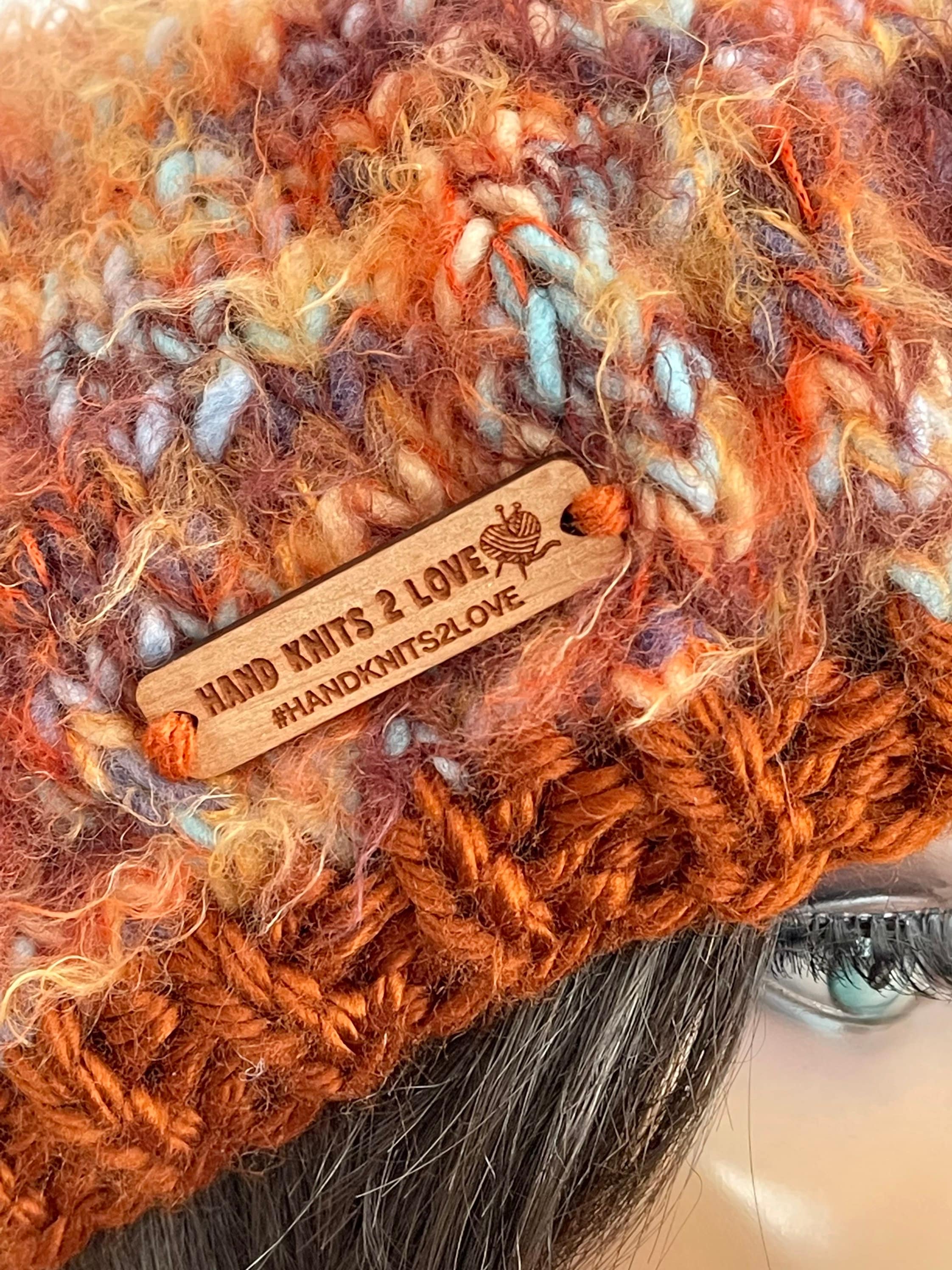 Hand Knits 2 Love Slouch Beanie Hat Cap Tam Rustic Ombre 