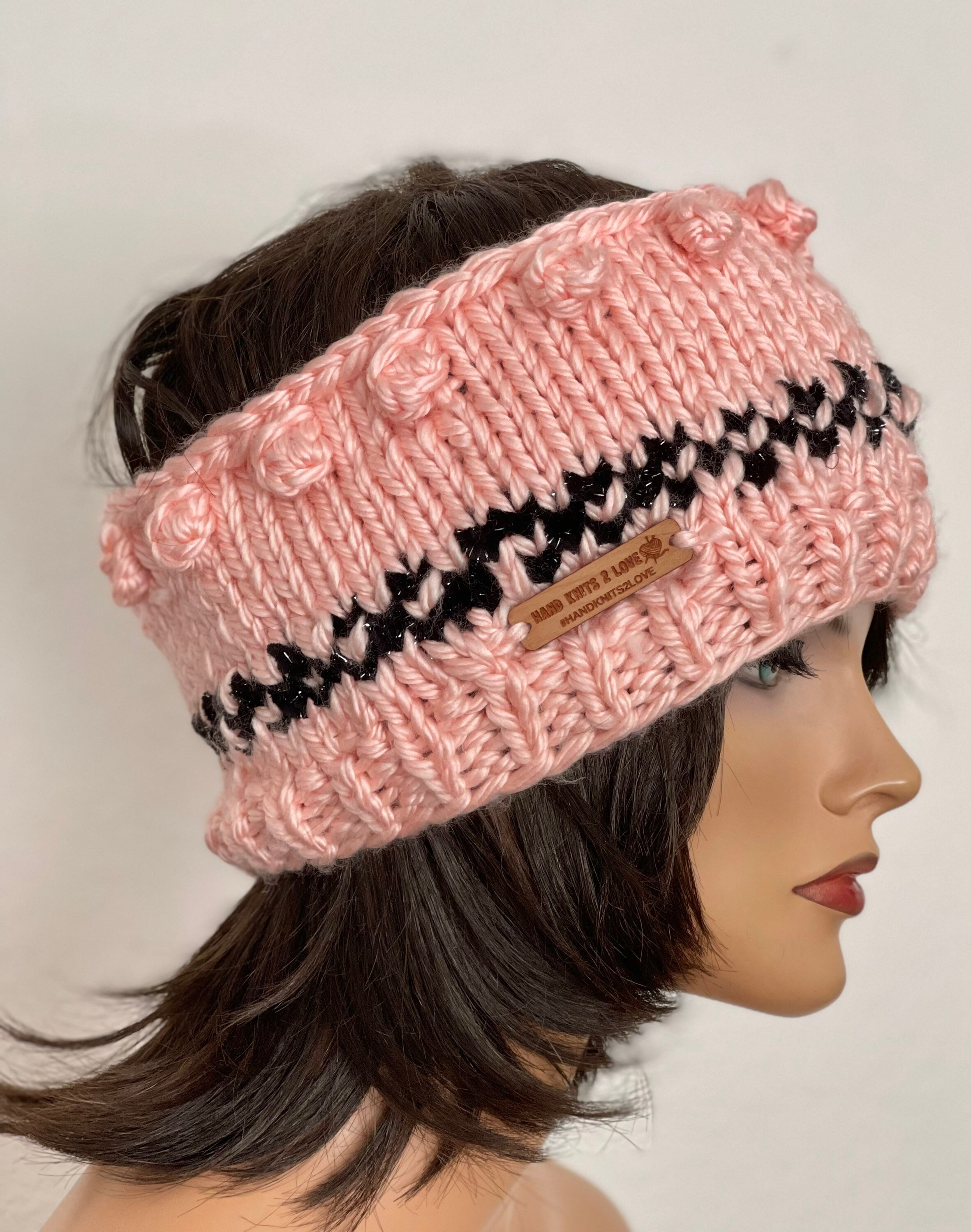 Hand Knits 2 Love Headband Headwrap Bandana Cap Lite Peach  display picture 1