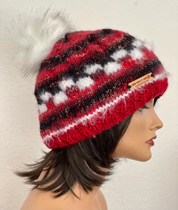 Hand Knits 2 Love Beanie Hat Cap Fair-isle Plaid Checkers  display picture 1