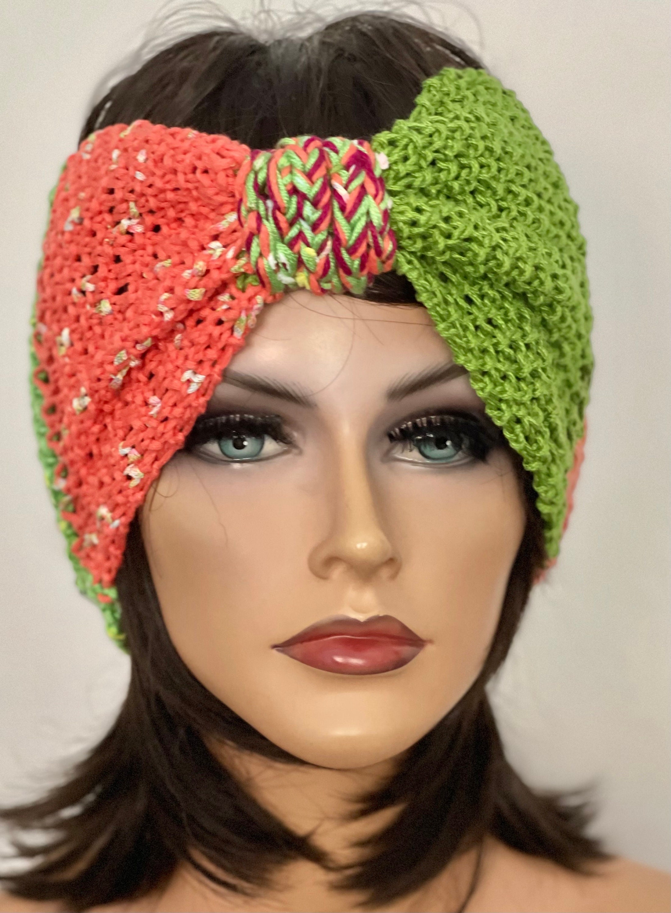 Hand Knits 2 Love Cotton Headband Bandana Heardwrap Cowl Designer Hip Multicolor Hand Knits 2 Love Cotton Bandana Scarf Headband Cap Cowl  main image 3