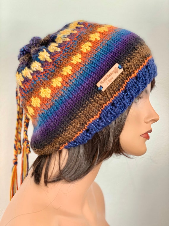 Hand Knits 2 Love Slouch Beanie Hat Beret Cap Tam Fair-isle  display picture 1