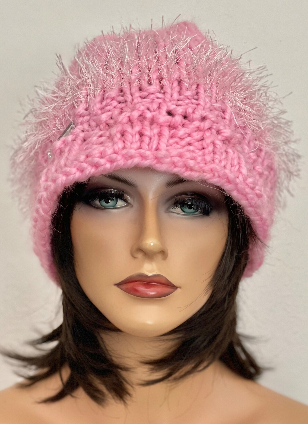 Hand Knits 2  Love Bucket Hat  Beanie Cap Pink Tassels Designer Original Fashion Hand Knits 2 Love Hat Bucket Beanie Cap Pink Tassels  main image 4