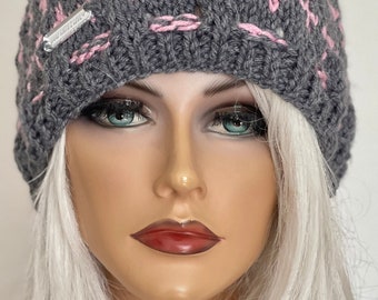 Hand Knits 2 Love Beanie Hat Cap Fair-isle Designer Fashion  display picture 3